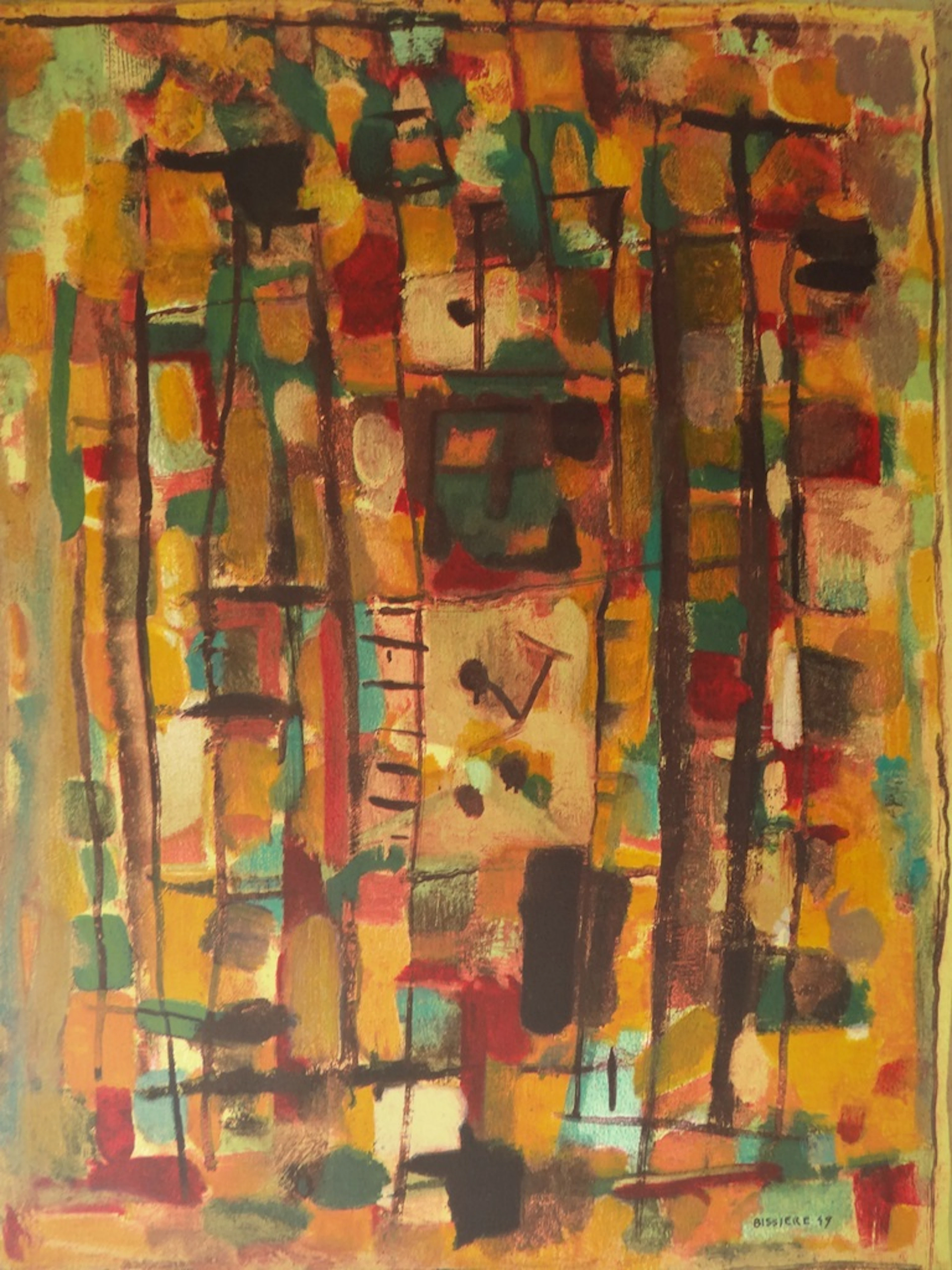 Roger BISSIERE - Composition abstraite - Lithographie signée