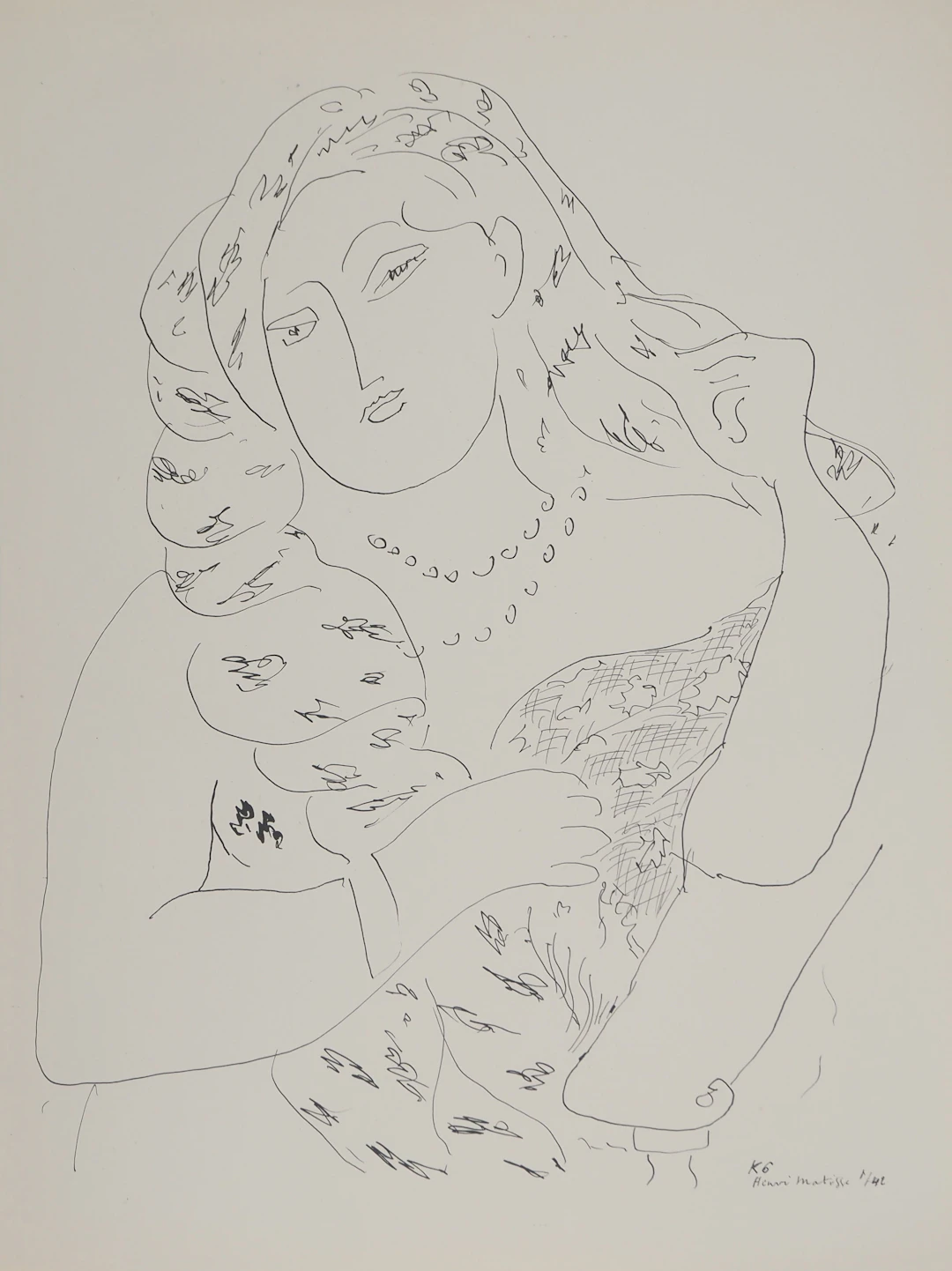 Henri MATISSE : Séductrice au foulard, Lithographie signée