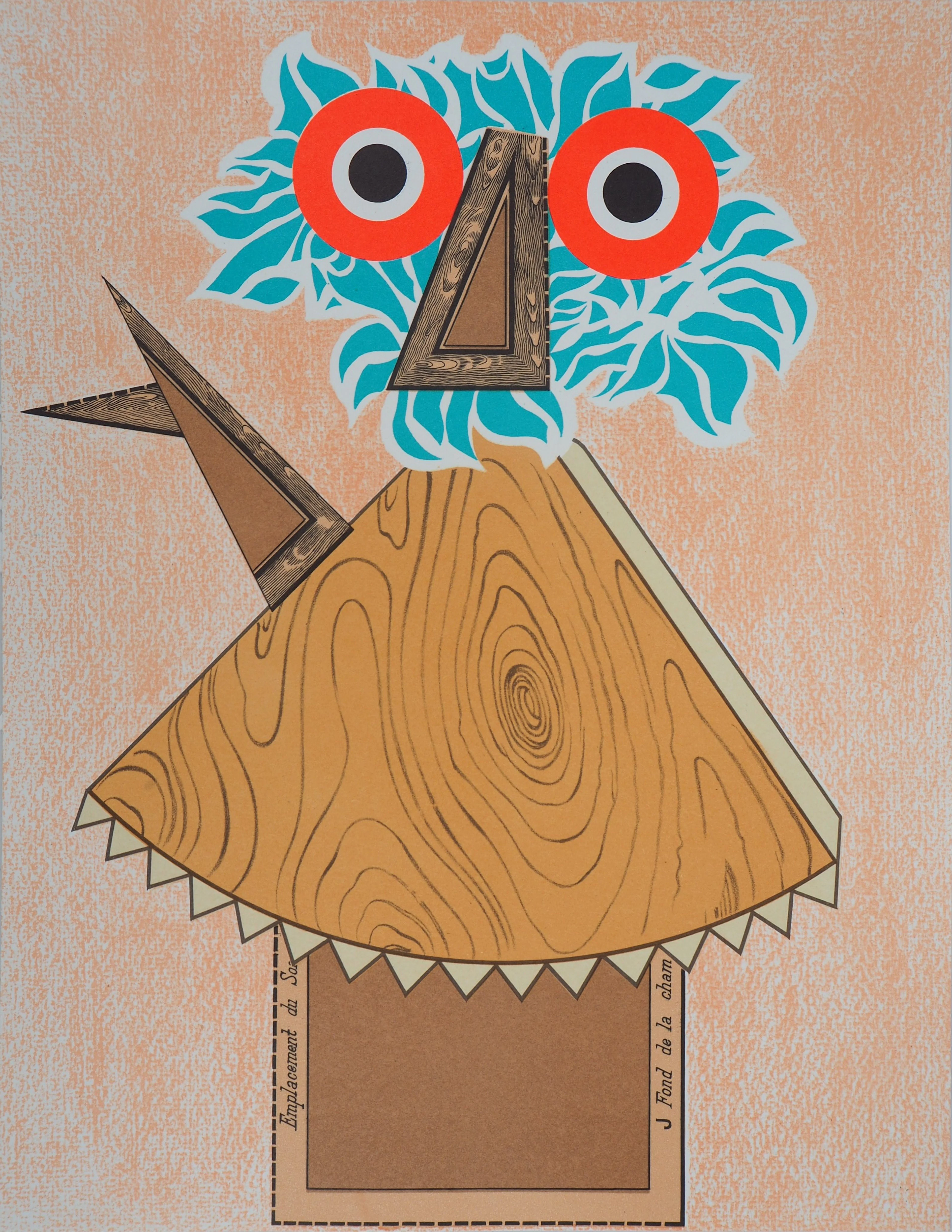 Enrico BAJ - Hibou, 1975 - Lithographie originale