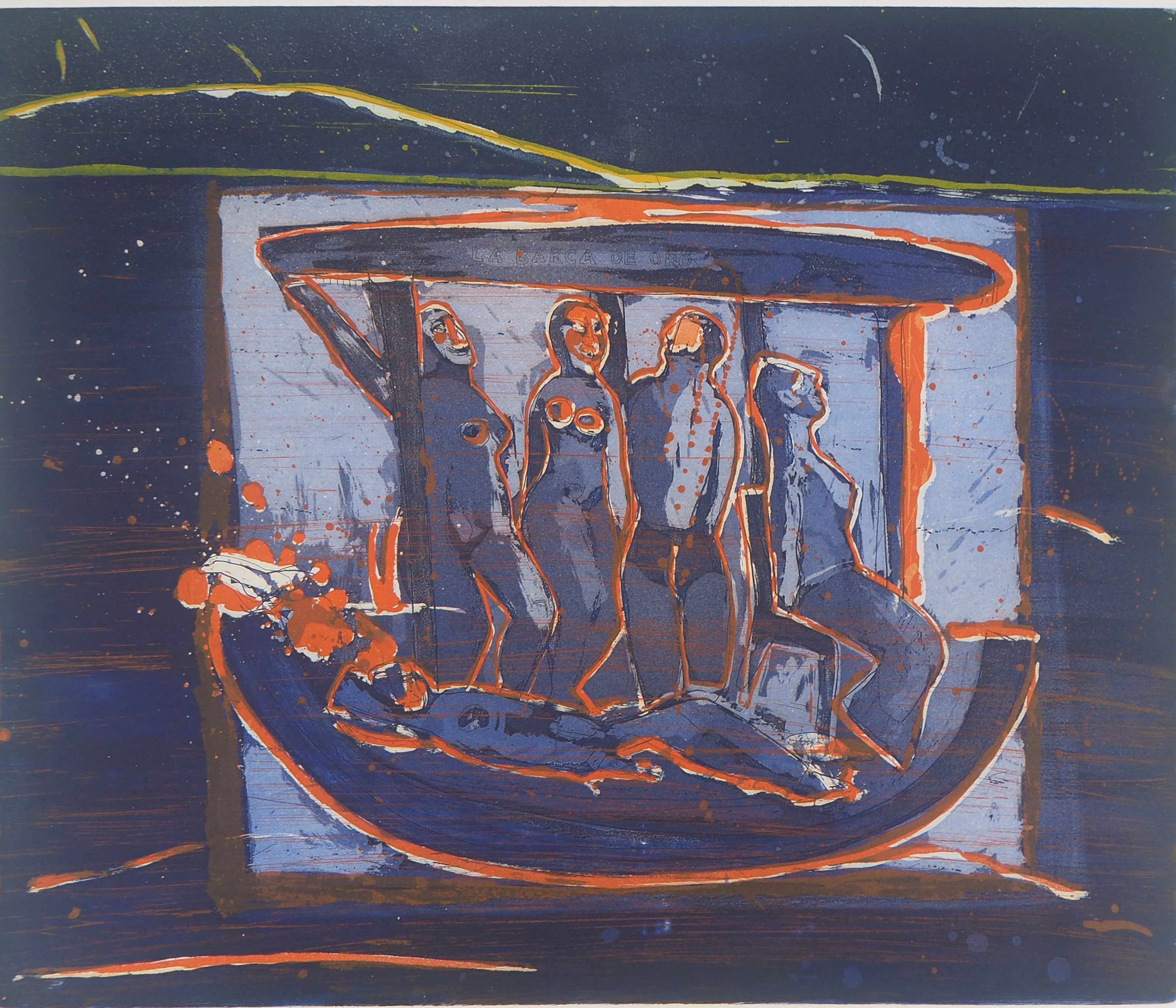 Remigio VALDÉS DE HOYOS : Voyage nocturne, 1992 - Gravure originale signée