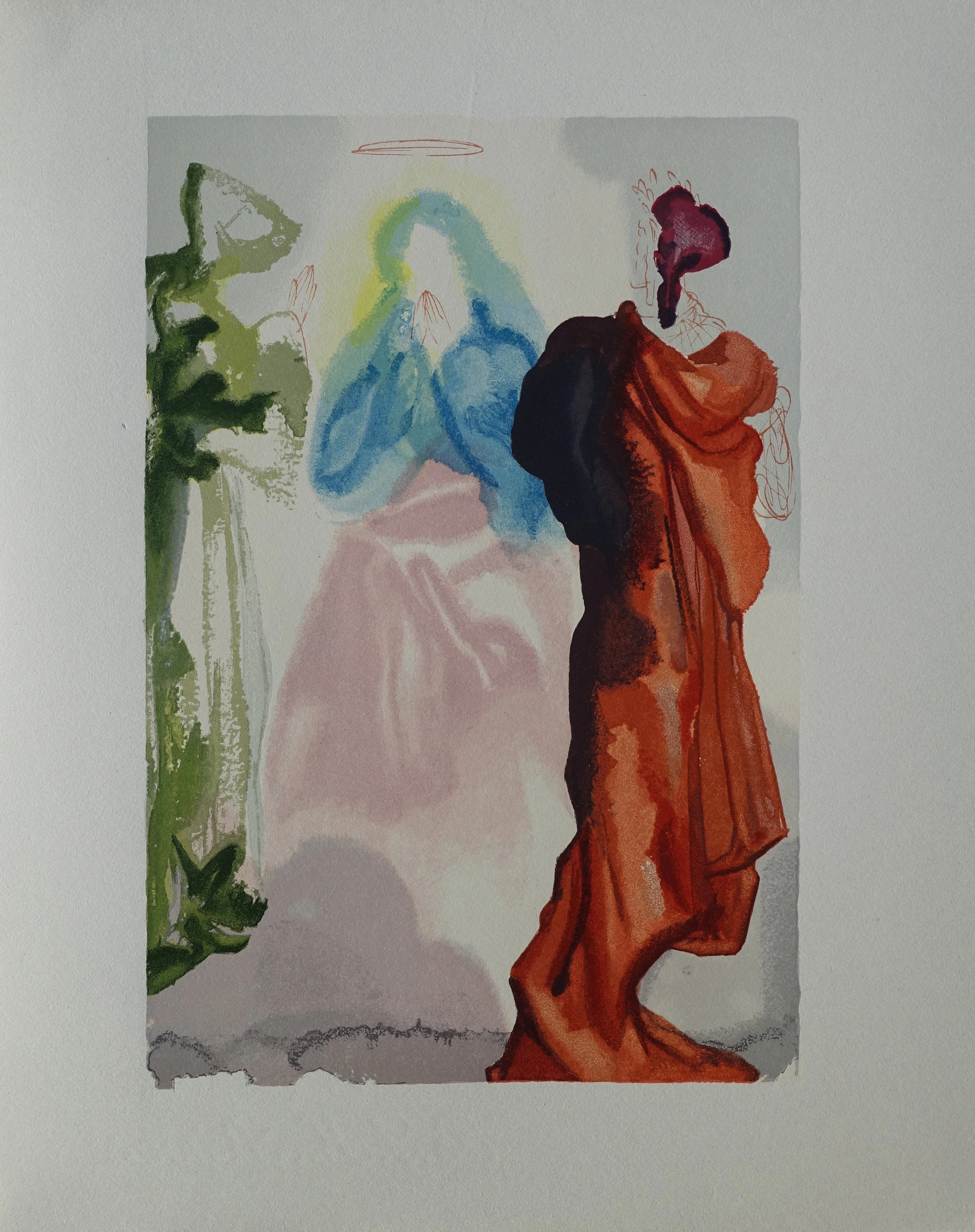 Salvador DALI : La prière de Saint Bernard, Bois gravé original