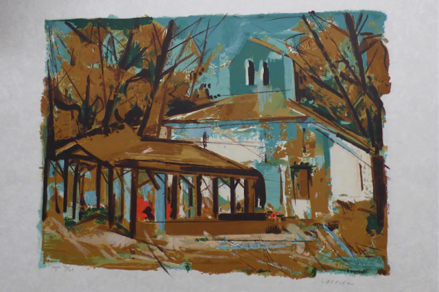 Gaston LARRIEU - Mansarde, 1970 - Lithographie originale signée