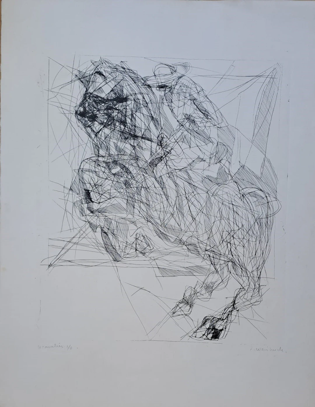 Claude Weisbuch - Le cavalier- Lithographie originale, signée et numérotée