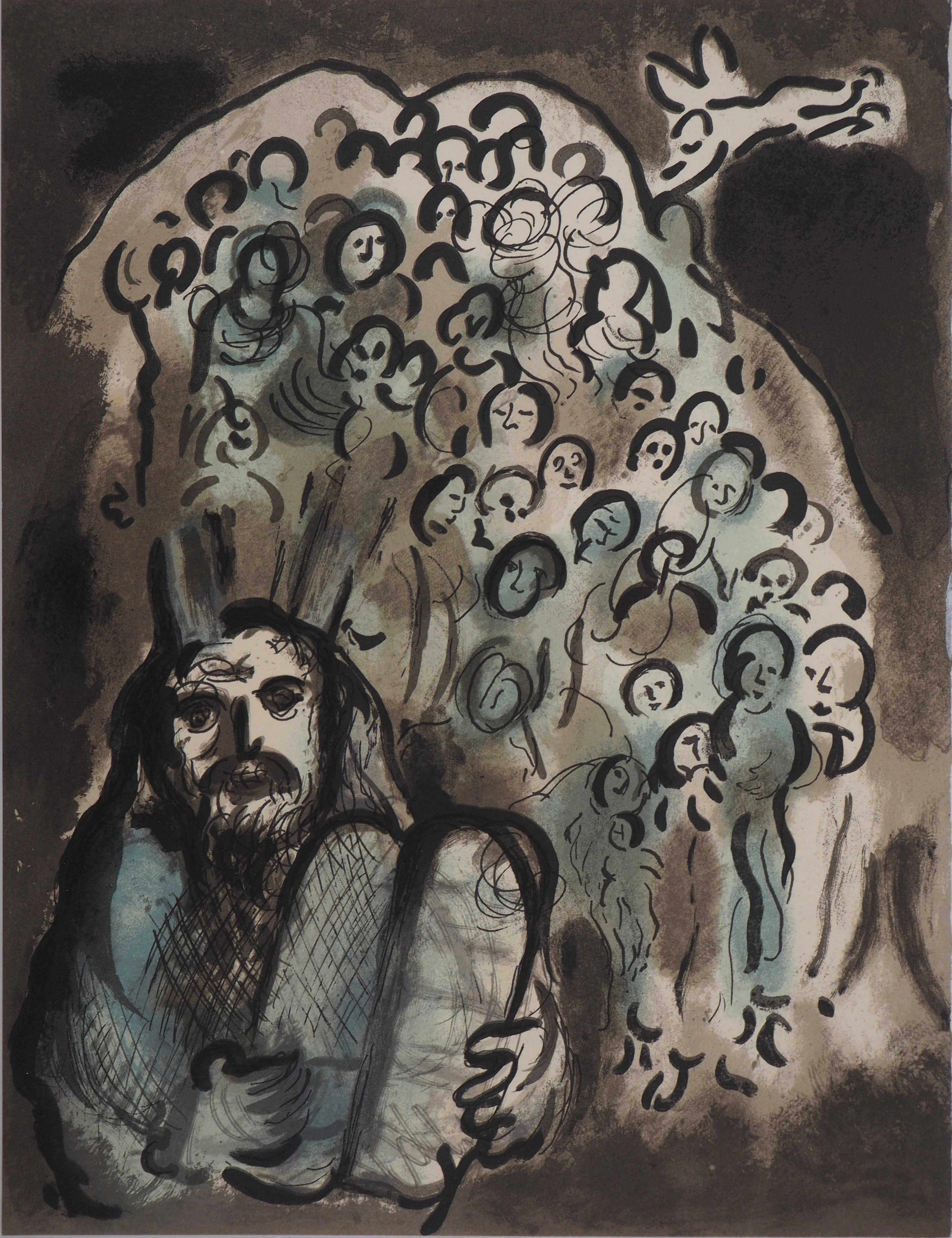 Marc CHAGALL : Moïse et son peuple - Lithographie originale