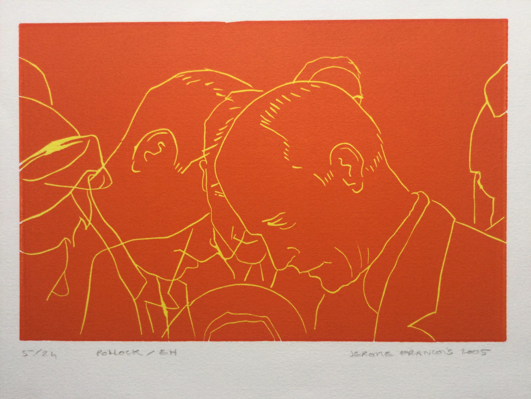Jérôme FRANÇOIS - Pollock , 2005 - Linogravure originale signée