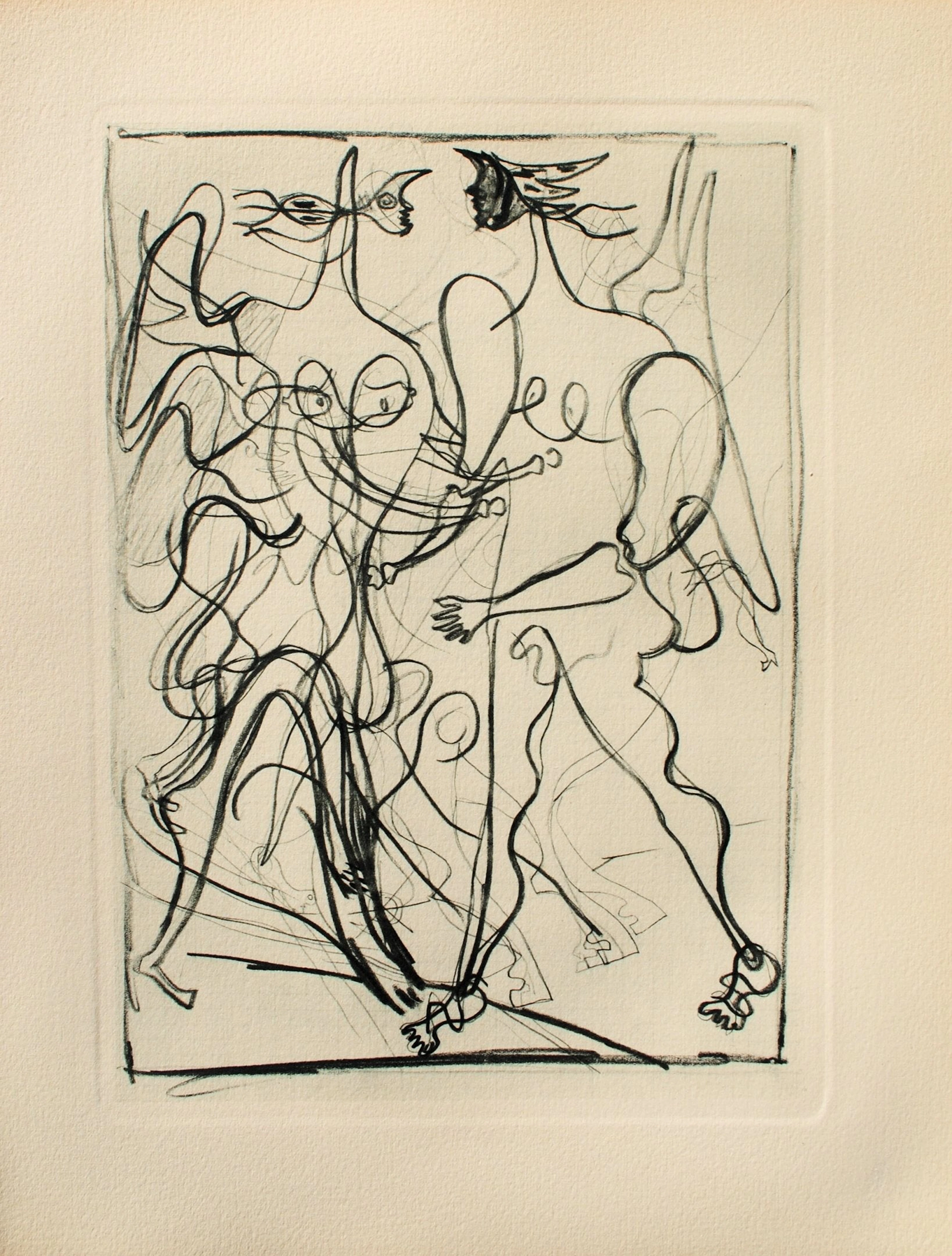 Georges BRAQUE : Le couple, Héliogravure, 1950