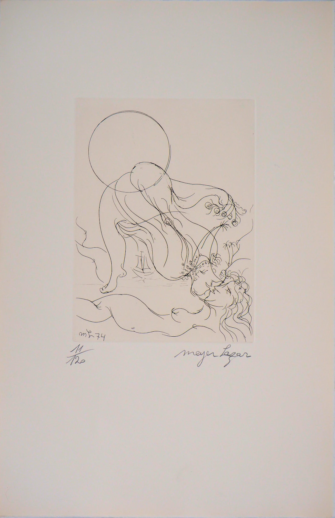 Meyer LAZAR : Amour en voyage, Gravure originale signée