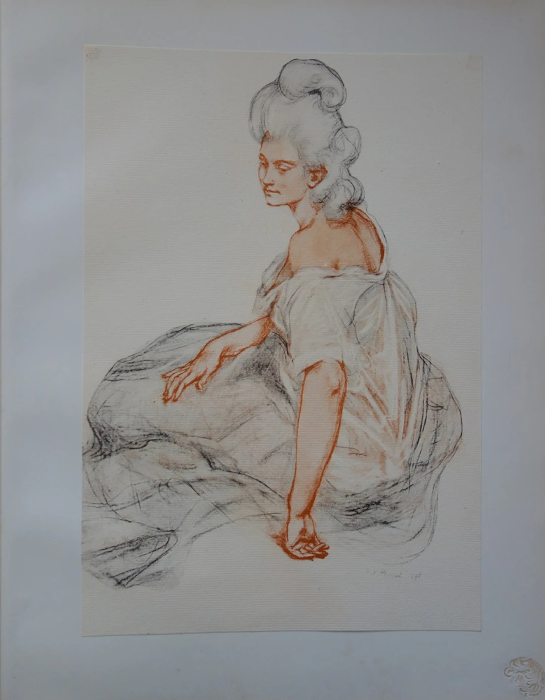 René François Xavier Prinet - Manon, Lithographie originale signée (1897)