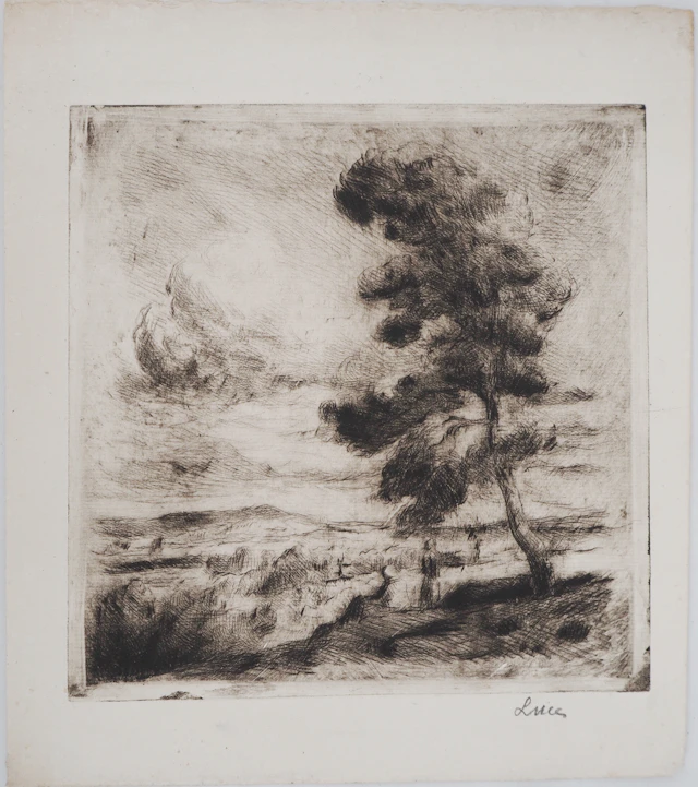 Maximilien LUCE - Paysage de Yonne Vers 1900 - Gravure originale signée