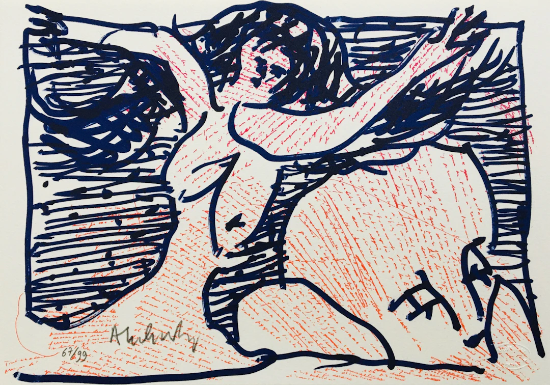 Pierre ALECHINSKY - Sans-titre, 2013 - Lithographie originale signée au crayon