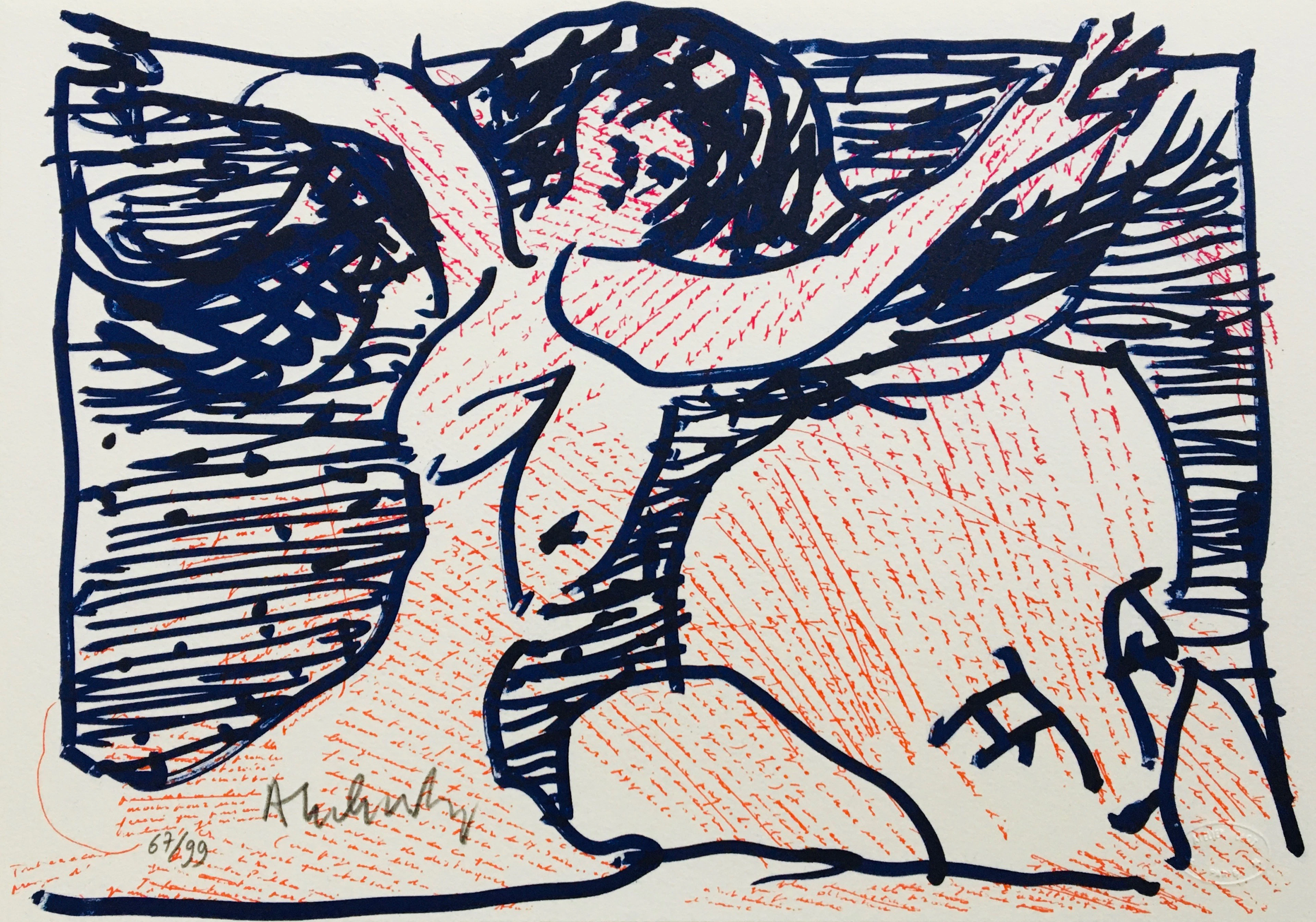 Pierre ALECHINSKY - Sans-titre, 2013 - Lithographie originale signée au crayon