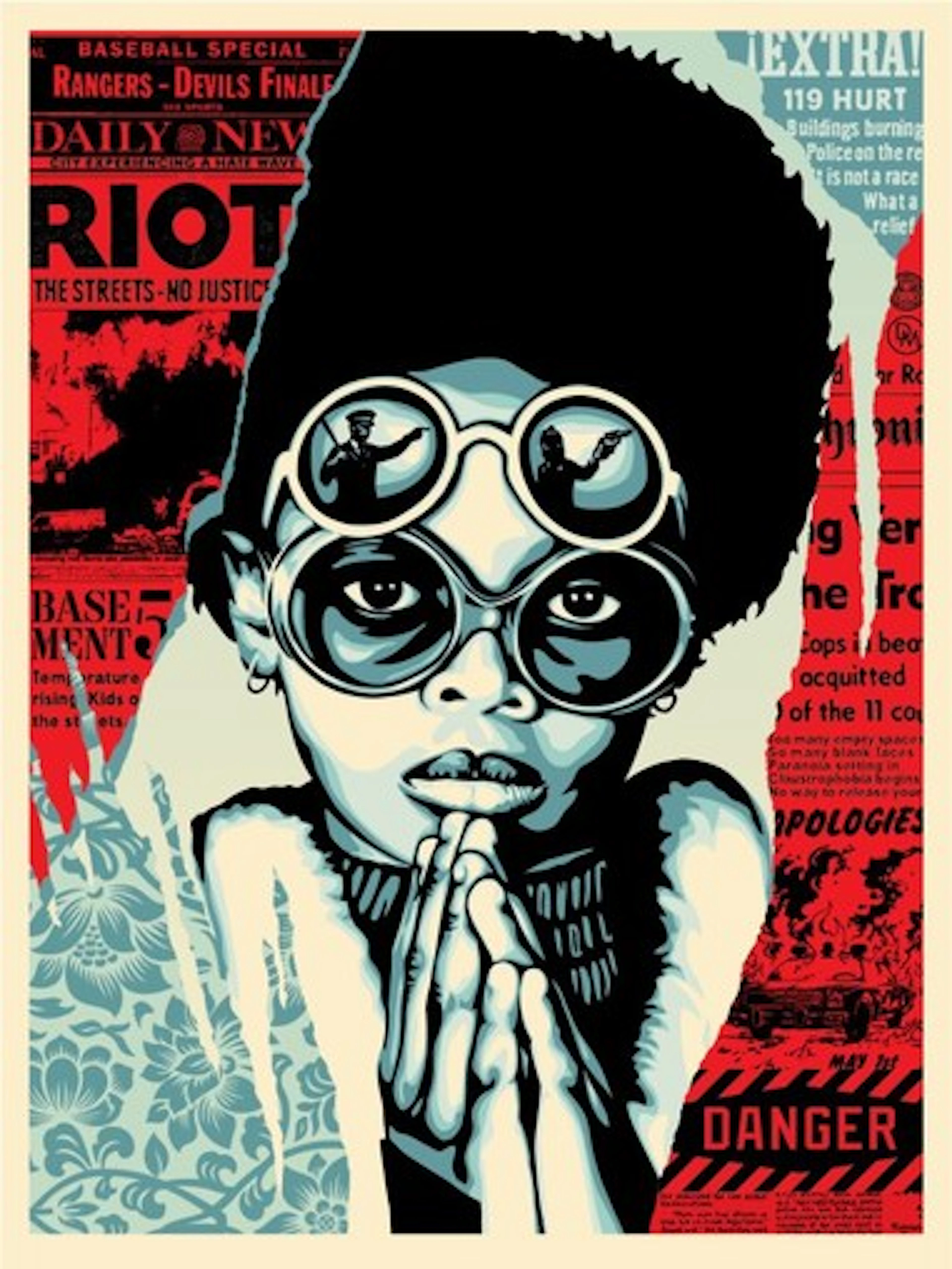 Shepard Fairey (Obey) - Late Hour Riot, 2017, Sérigraphie signée