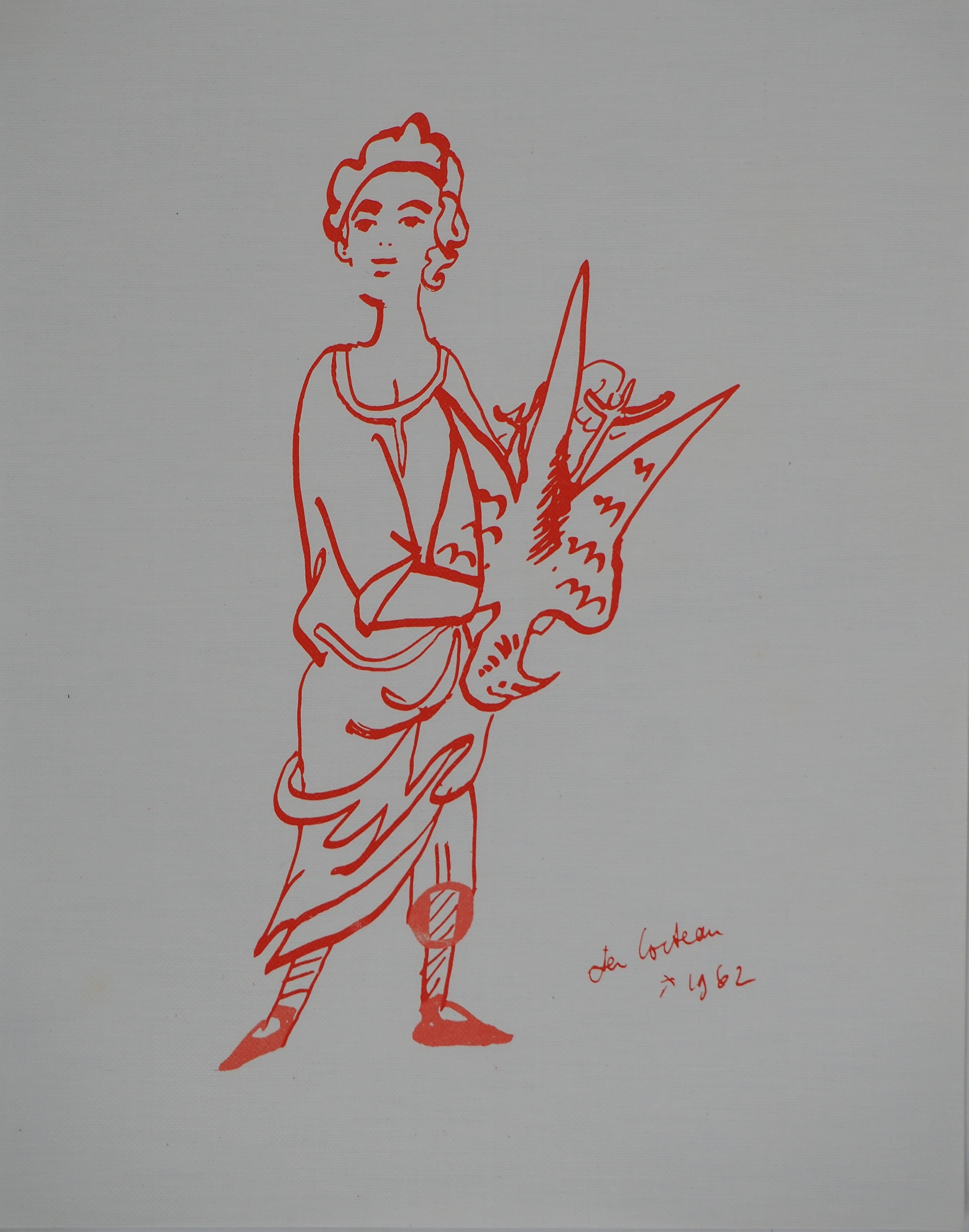 Jean COCTEAU : La bouchère - Lithographie Originale Signée
