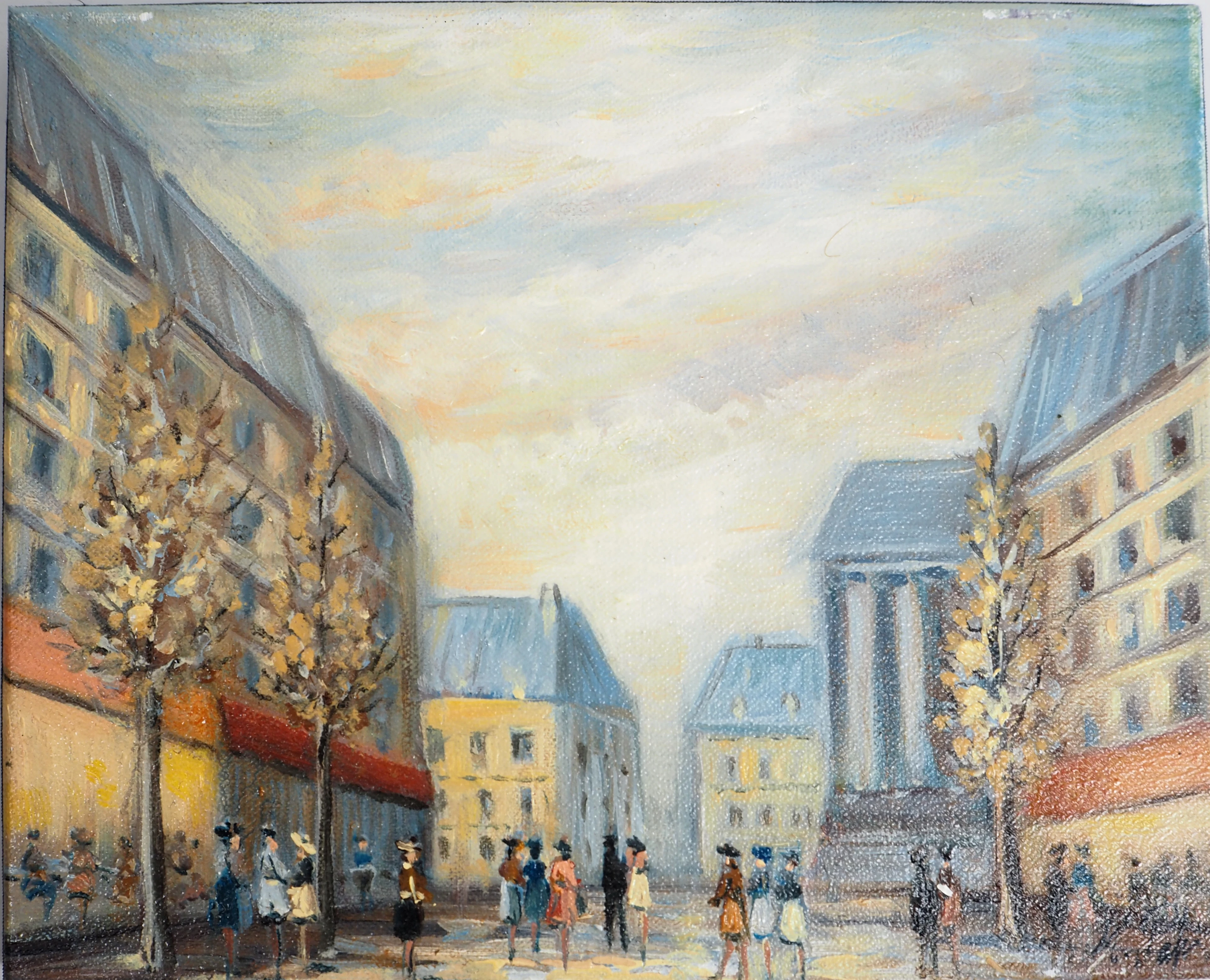 Michel PABOIS - Paysage parisien : boulevard de la Madeleine - Huile