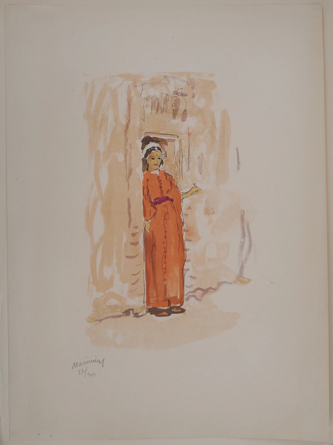 Lucien MAINSSIEUX : Fez. Le quartier réservé - Lithographie originale
