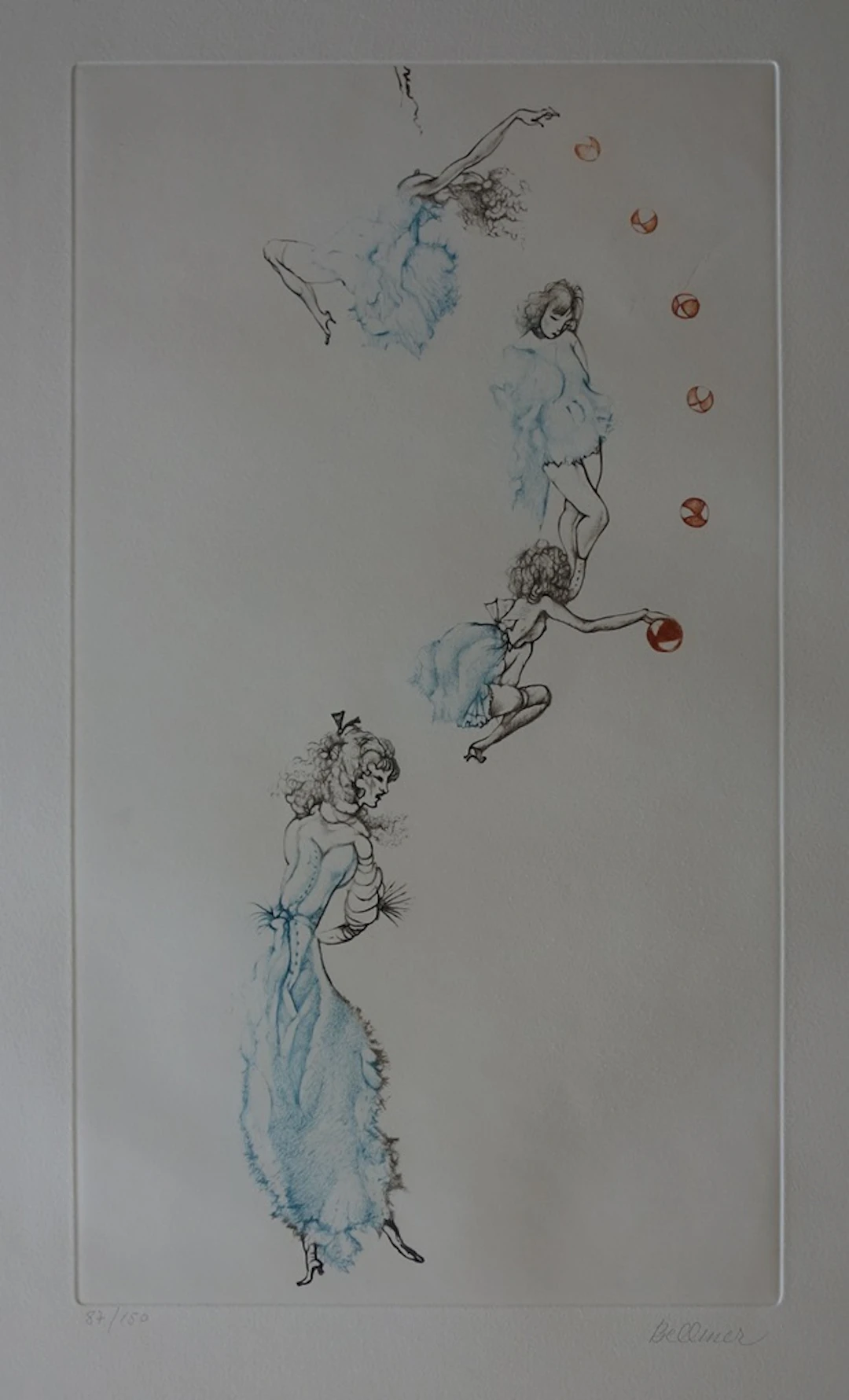 Hans BELLMER : Jeux de balle - Gravure originale, Signée