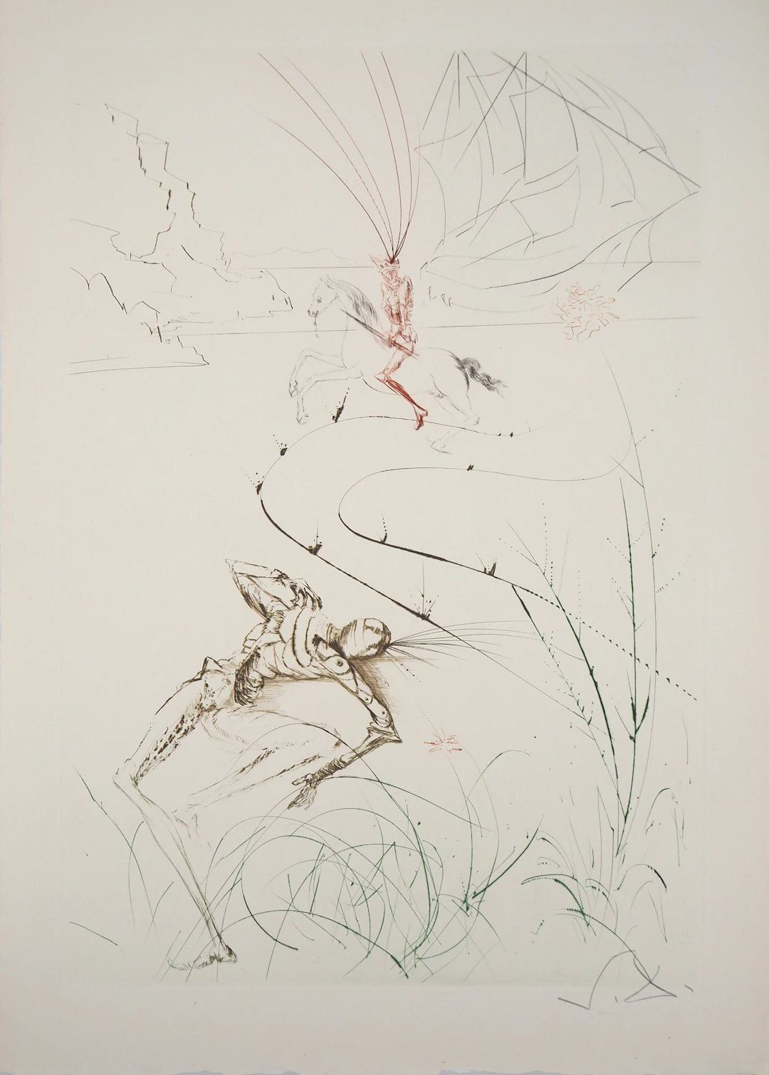 Salvador DALI : Dernier combat de Tristan, 1970 - Gravure Originale Signée