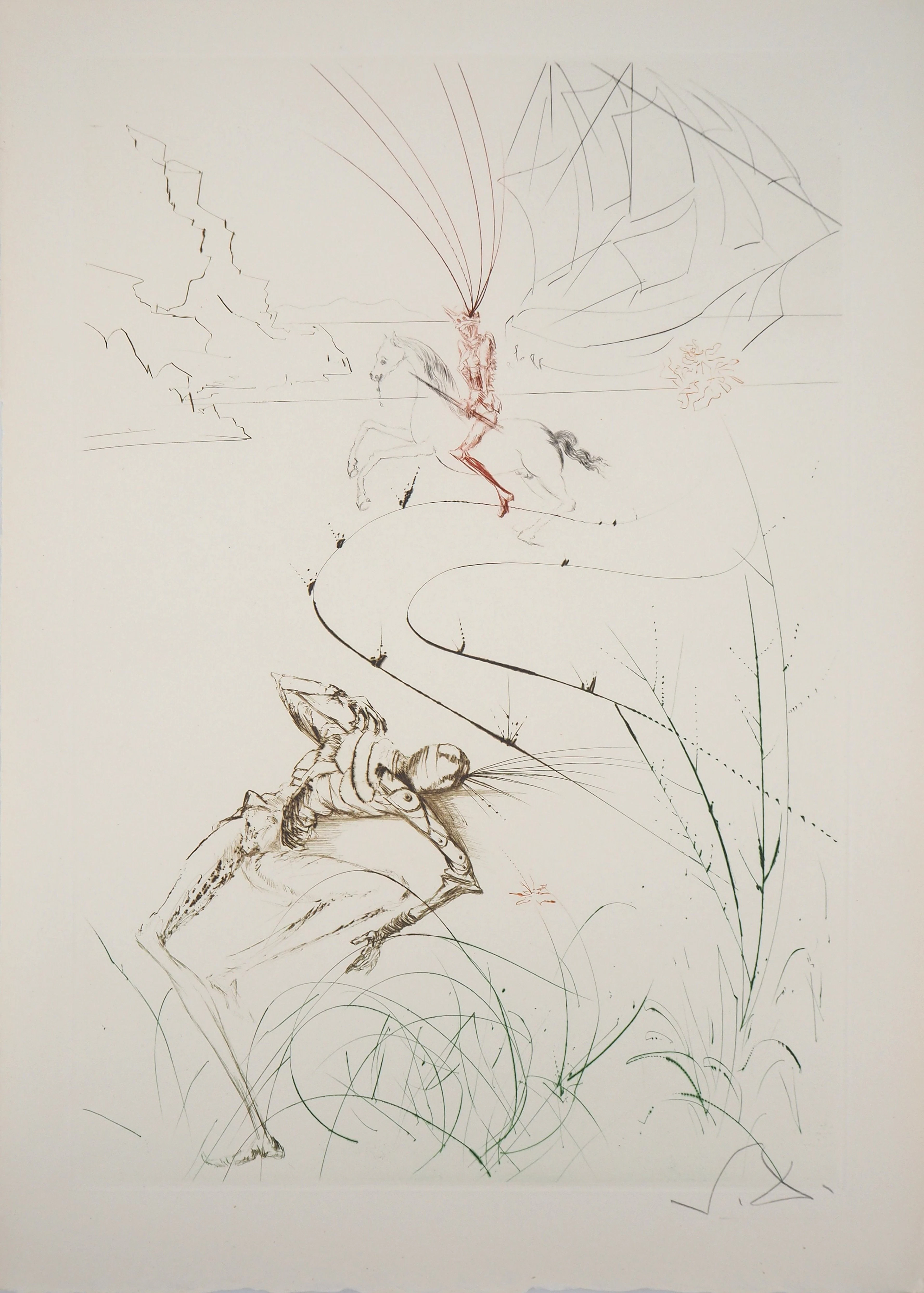 Salvador DALI : Dernier combat de Tristan, 1970 - Gravure Originale Signée
