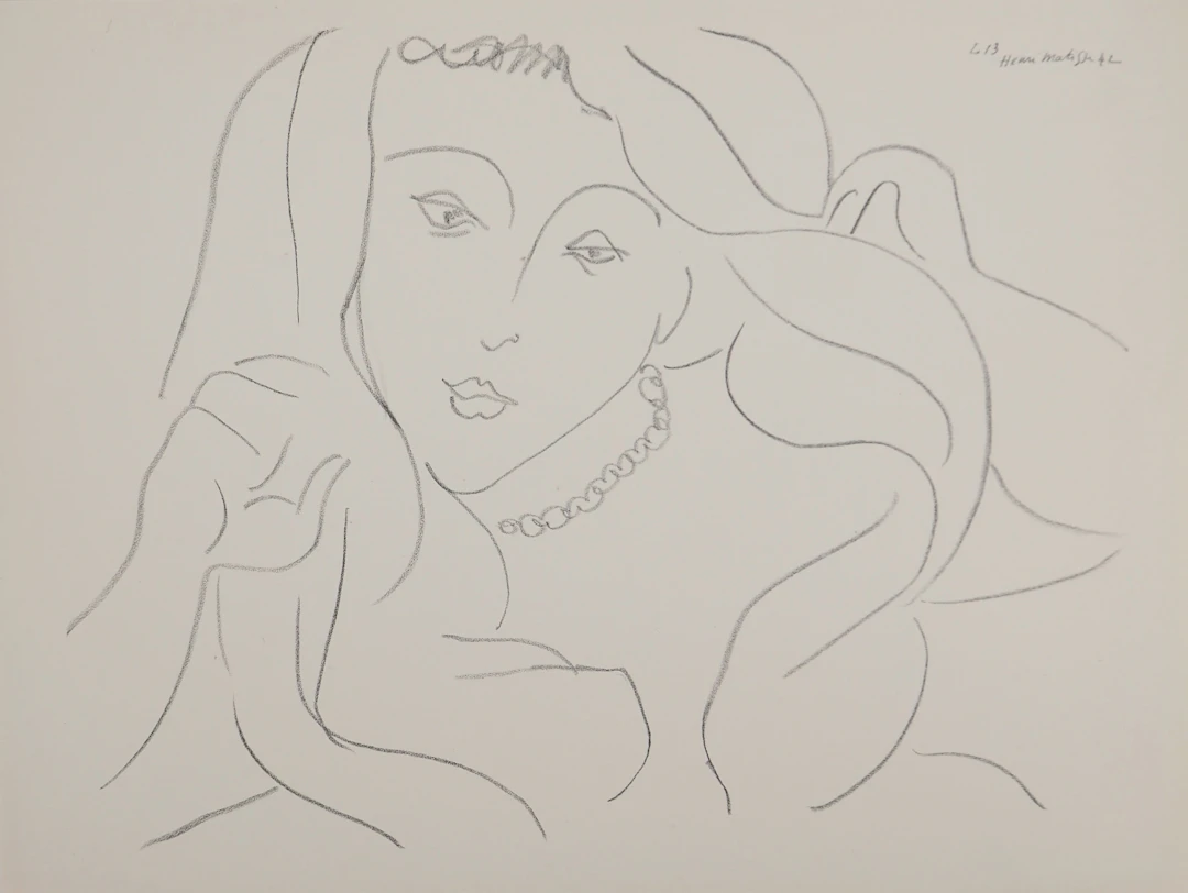 Henri MATISSE : Modèle aux cheveux longs, Lithographie signée
