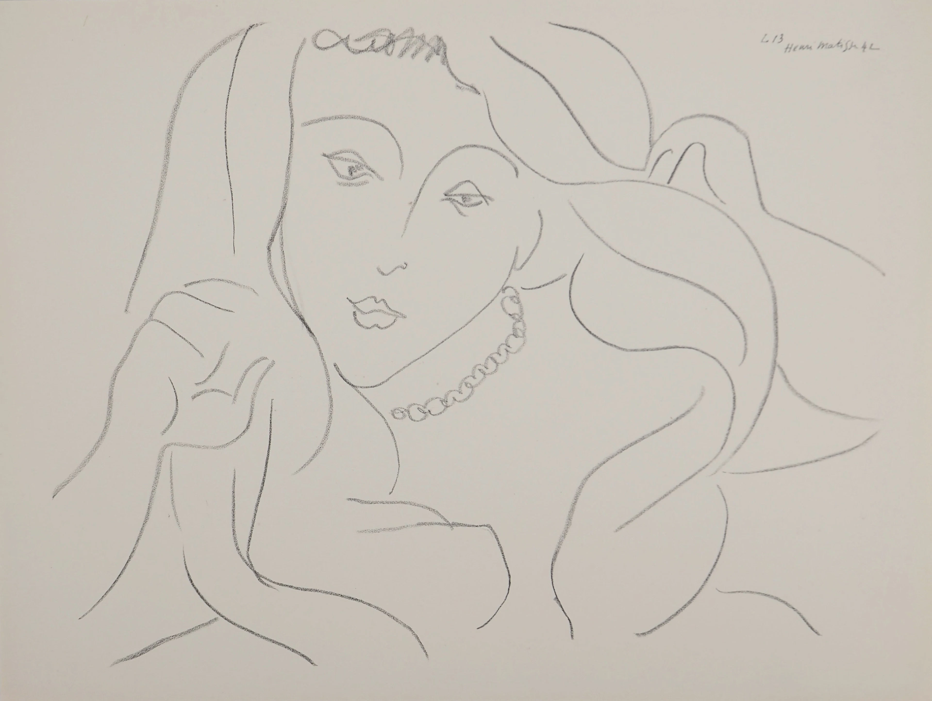 Henri MATISSE : Modèle aux cheveux longs, Lithographie signée