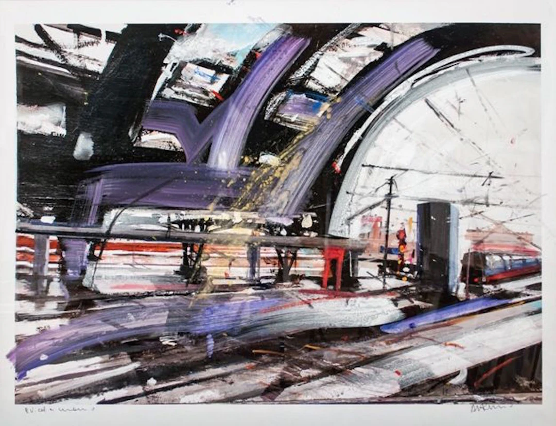 Alessandro RUSSO - Gare centrale - impression retouchée à la main