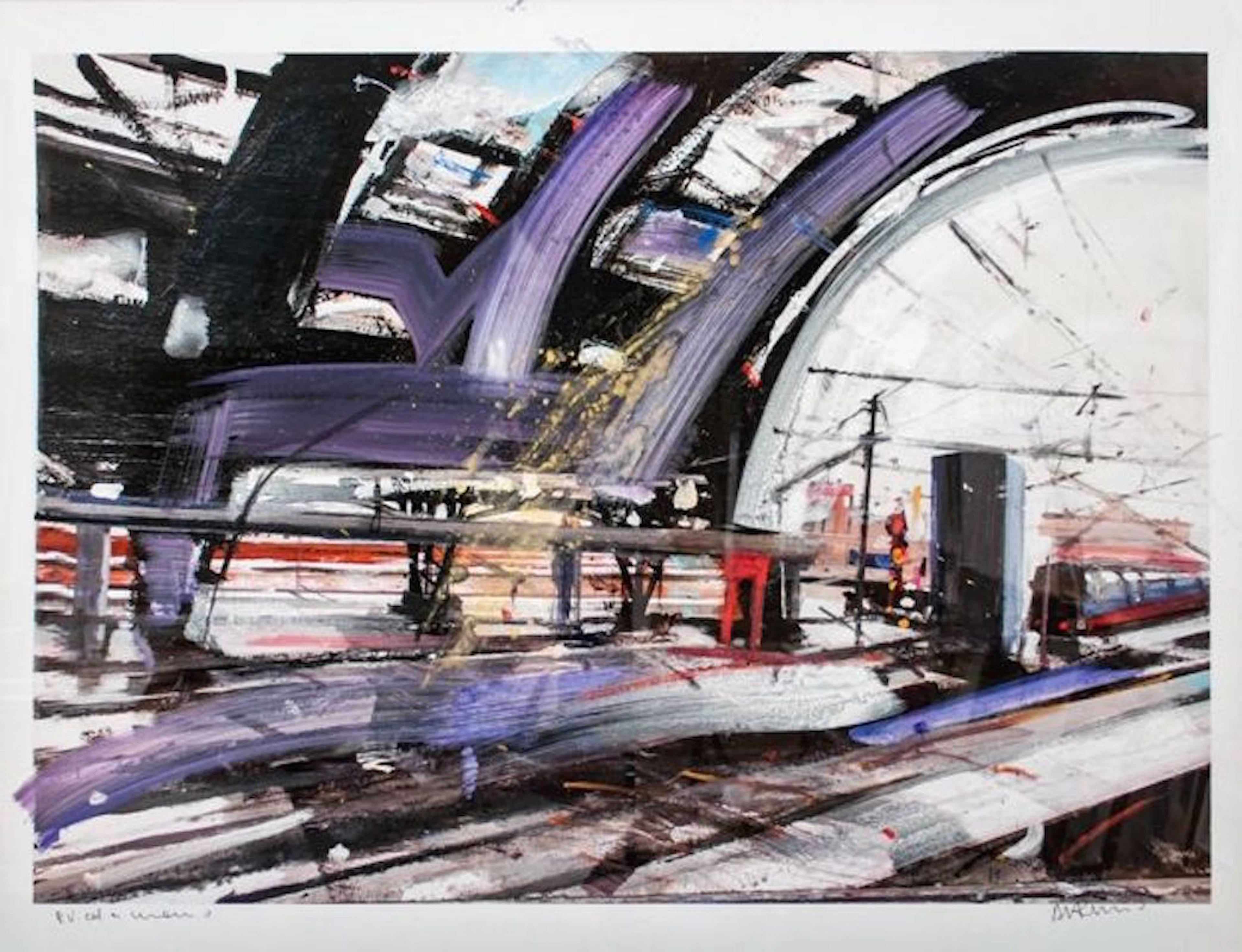 Alessandro RUSSO - Gare centrale - impression retouchée à la main