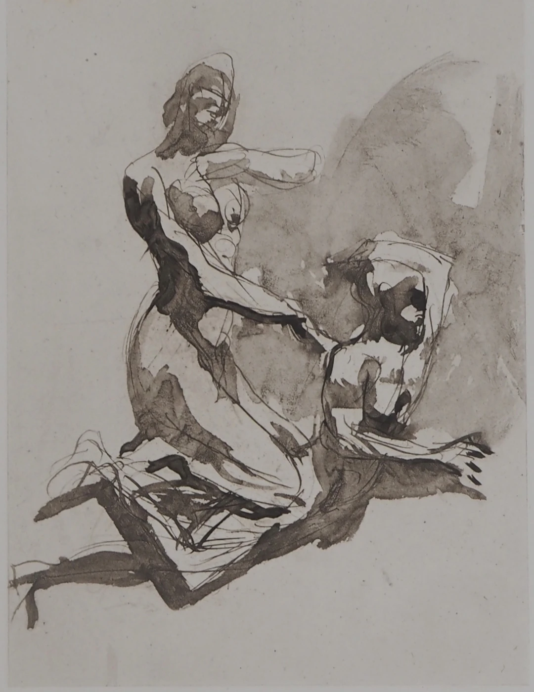 Auguste RODIN (d’après) : Scène de lutte - Gravure