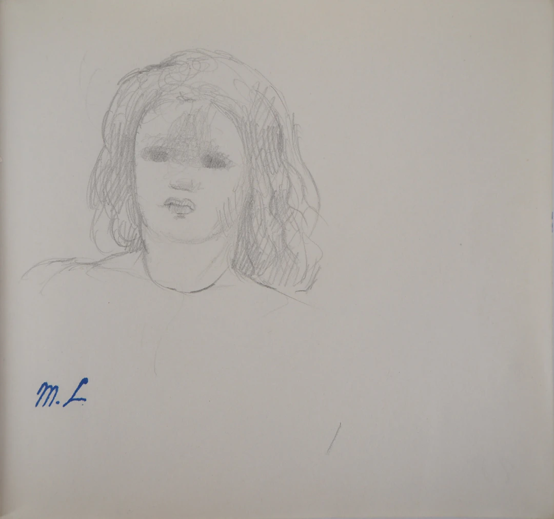 Marie LAURENCIN : Portrait de la fille, Dessin original signé