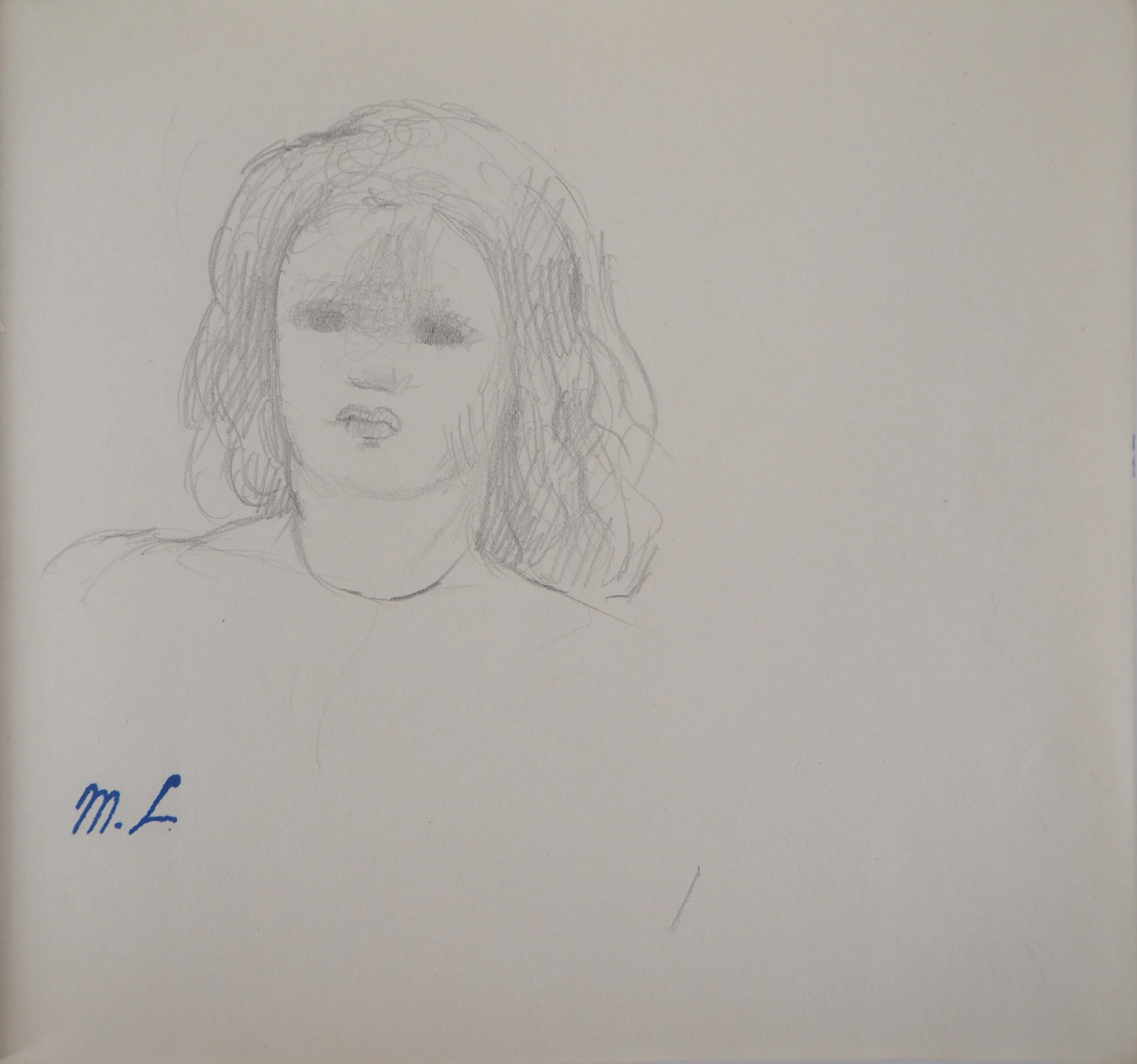 Marie LAURENCIN : Portrait de la fille, Dessin original signé