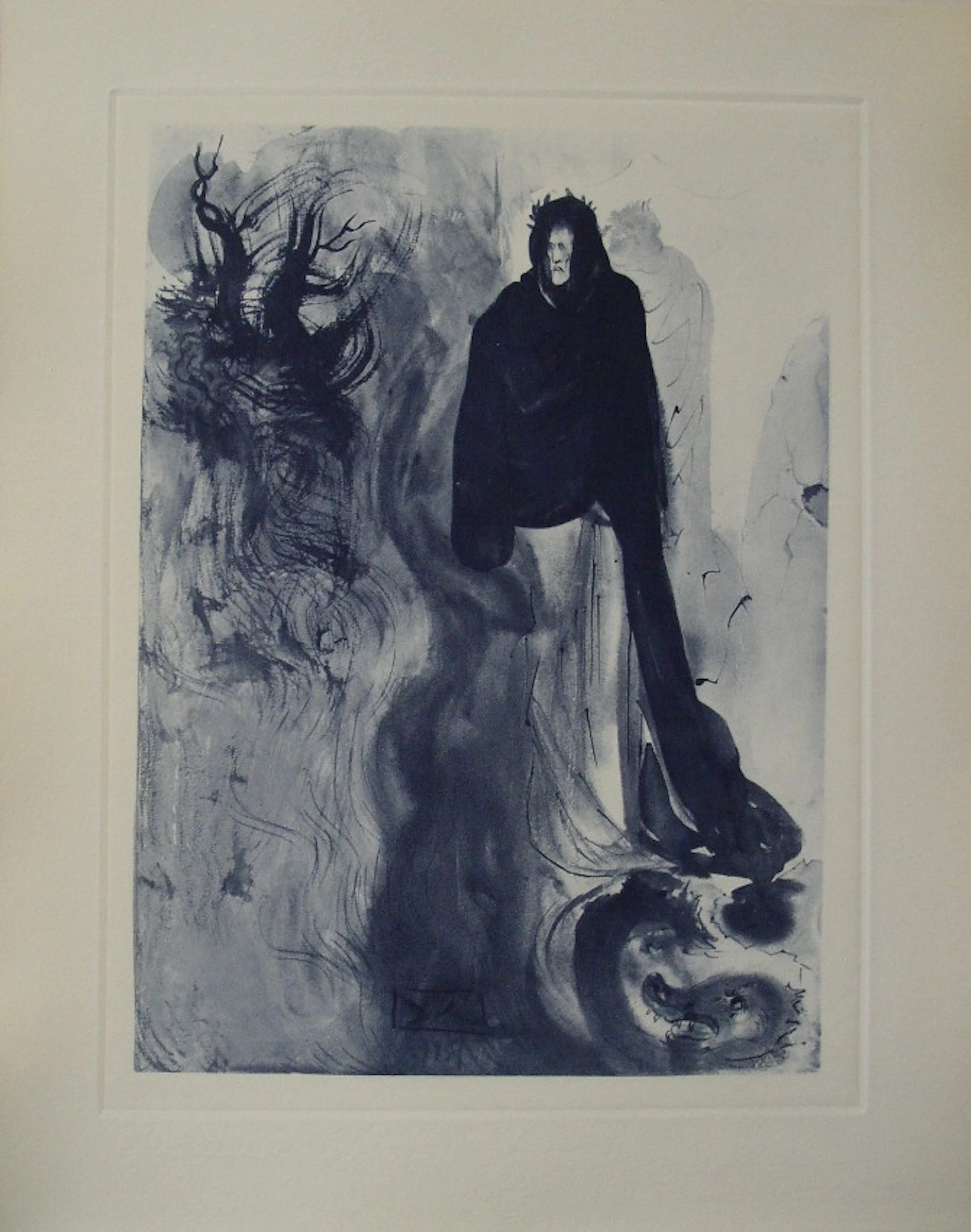 Salvador Dali : Apparition de Dité, Gravure originale signée