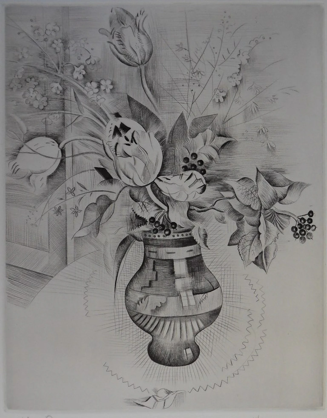 Mily POSSOZ : Le bouquet de tulipes - Gravure originale signée