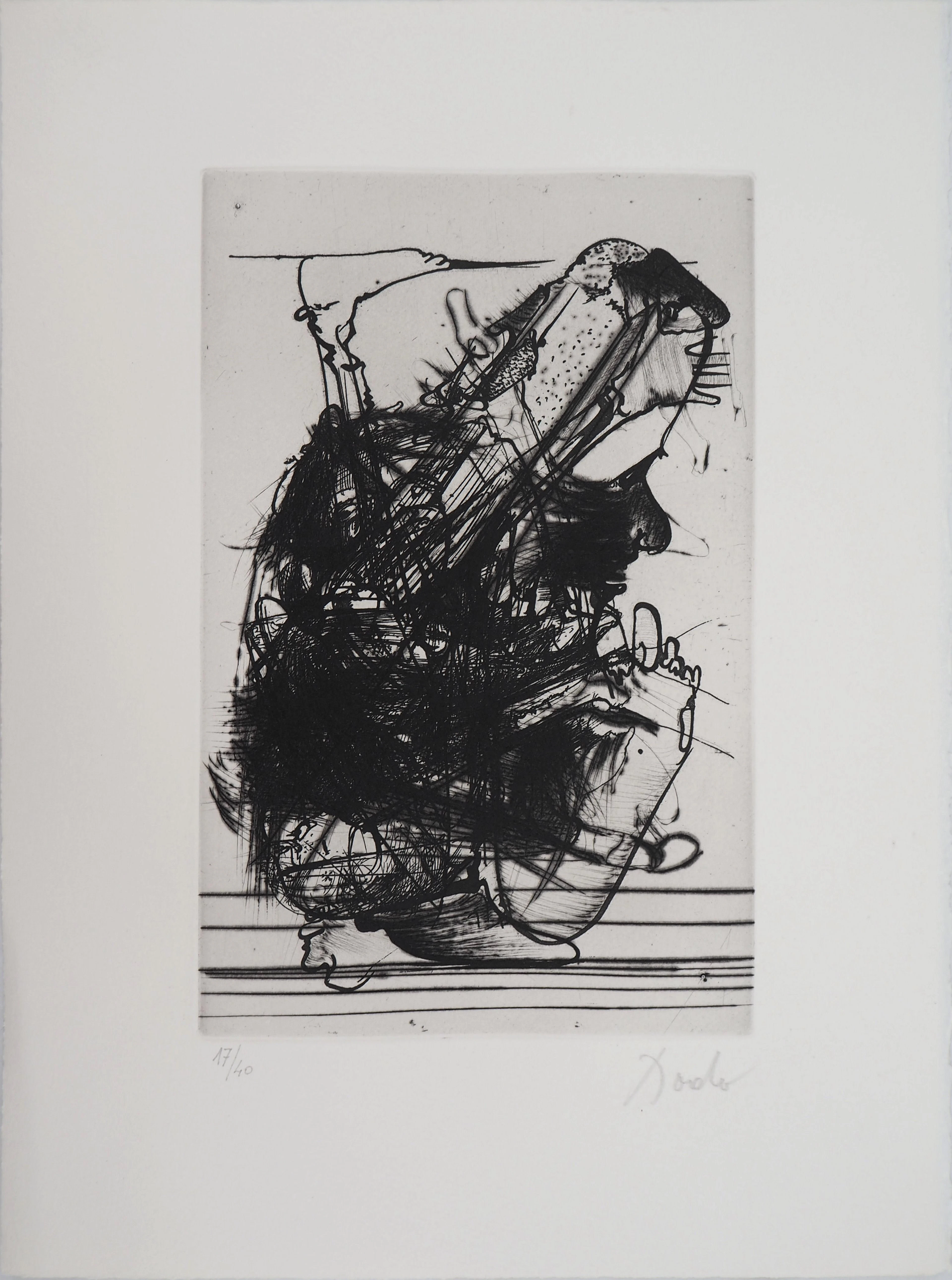 DADO : Personnage surréaliste, 1997 - Gravure originale signée au crayon