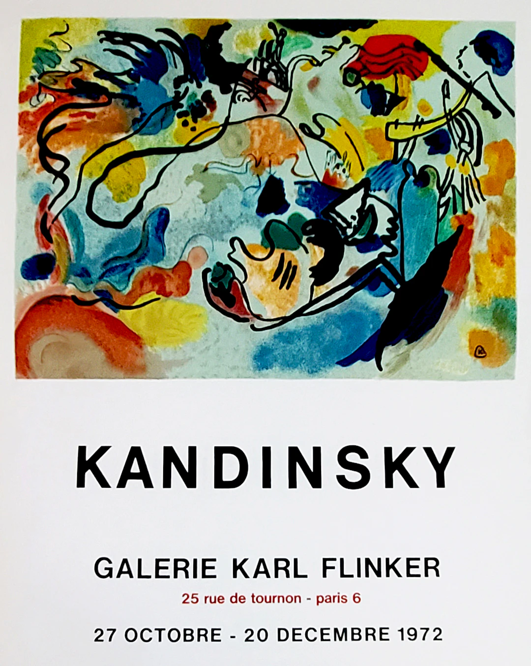 Kandinsky, Affiche lithographique, Galerie Flinker, 1972