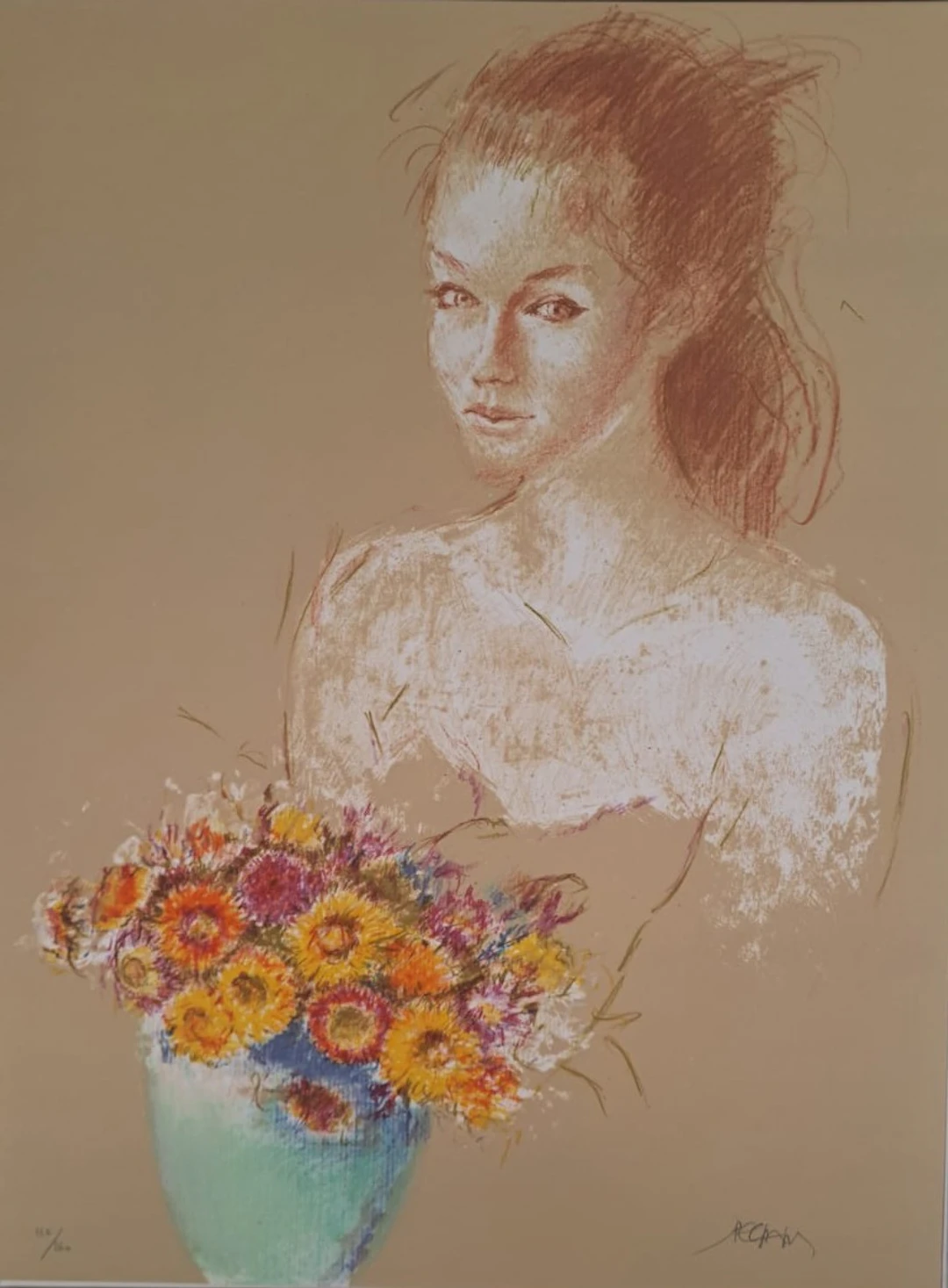 Jacques Pecnard - Jeune fille et le bouquet d’immortelles, 1991 -