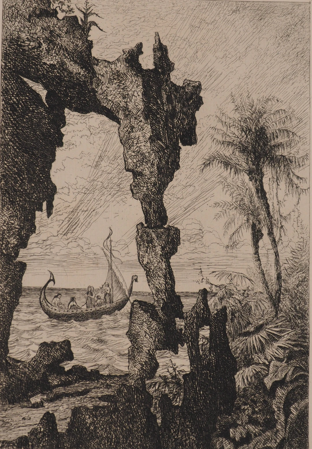 Tancrède ABRAHAM : Le Pays Inconnu, Gravure originale signée