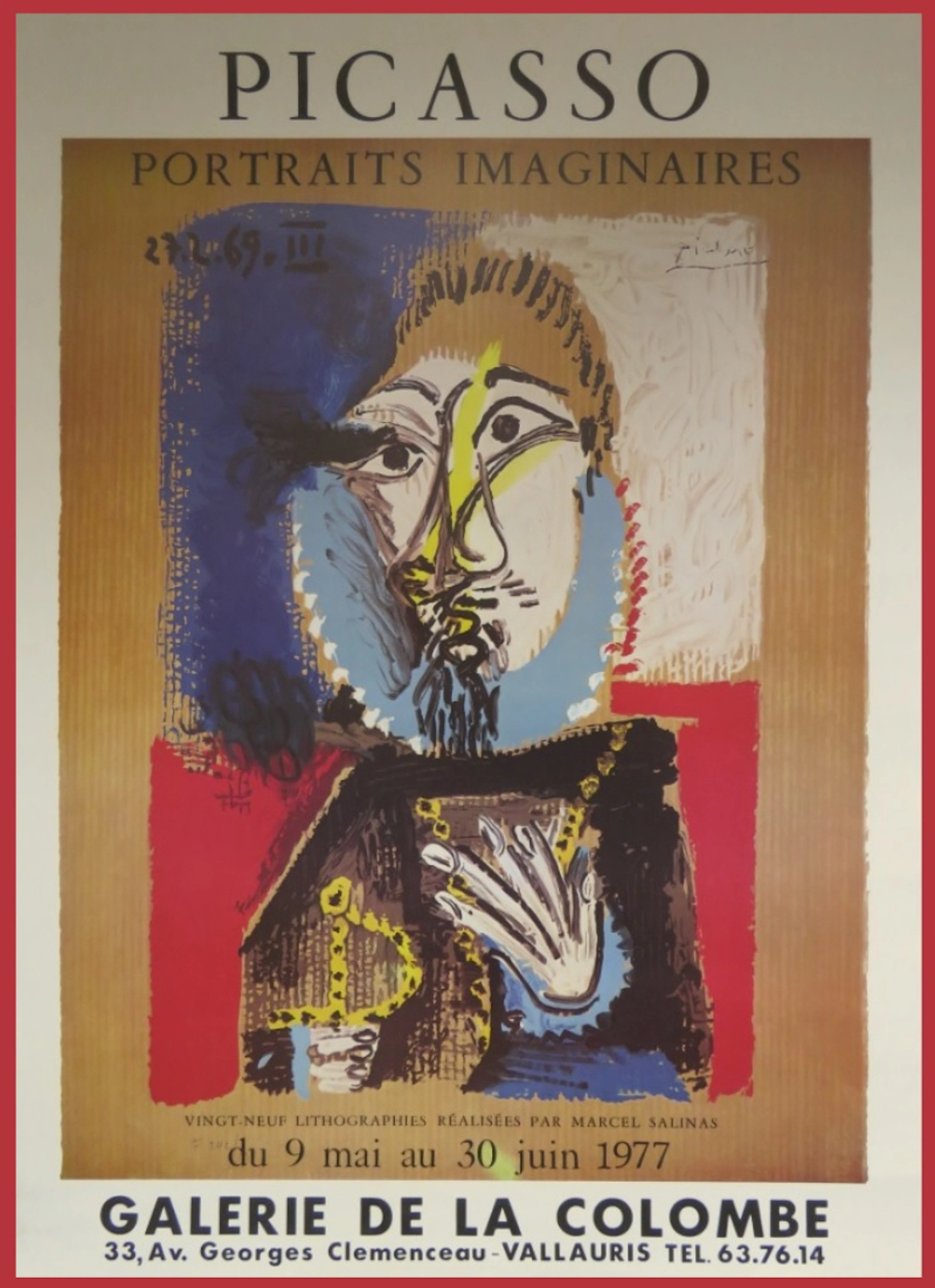 Pablo Picasso - Affiche originale d’exposition - Galerie de la colombe - 1977