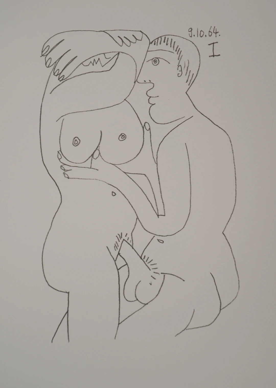 Pablo PICASSO : Le Goût du Bonheur, Intimité partagée, Lithographie