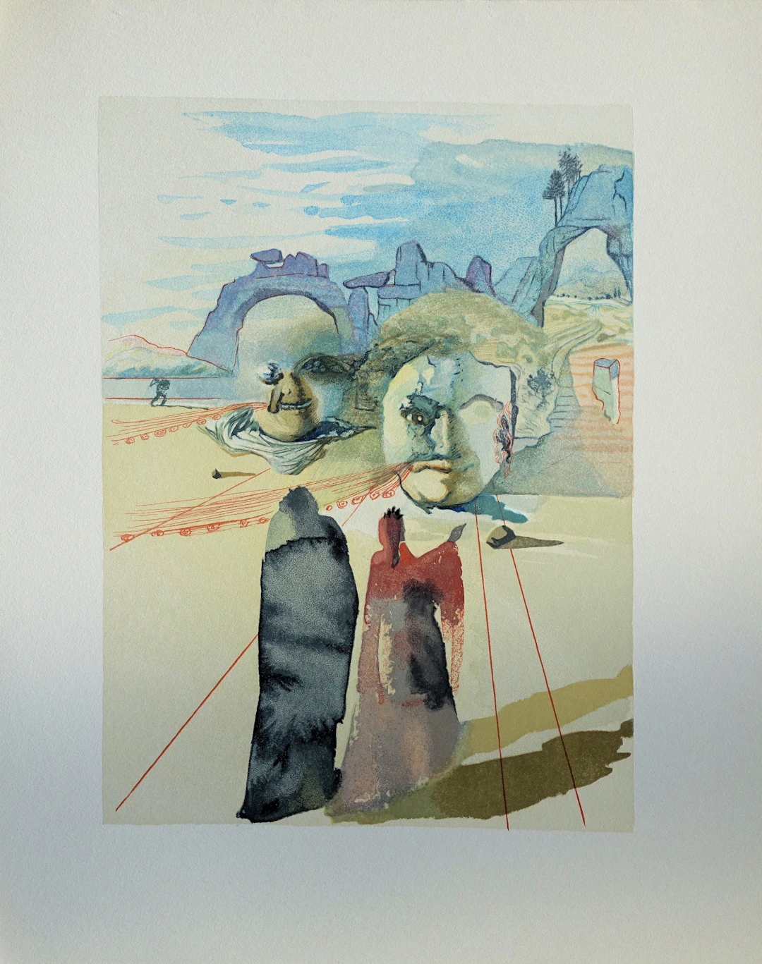 Salvador DALI : Avarice et prodigalité, Bois gravé original