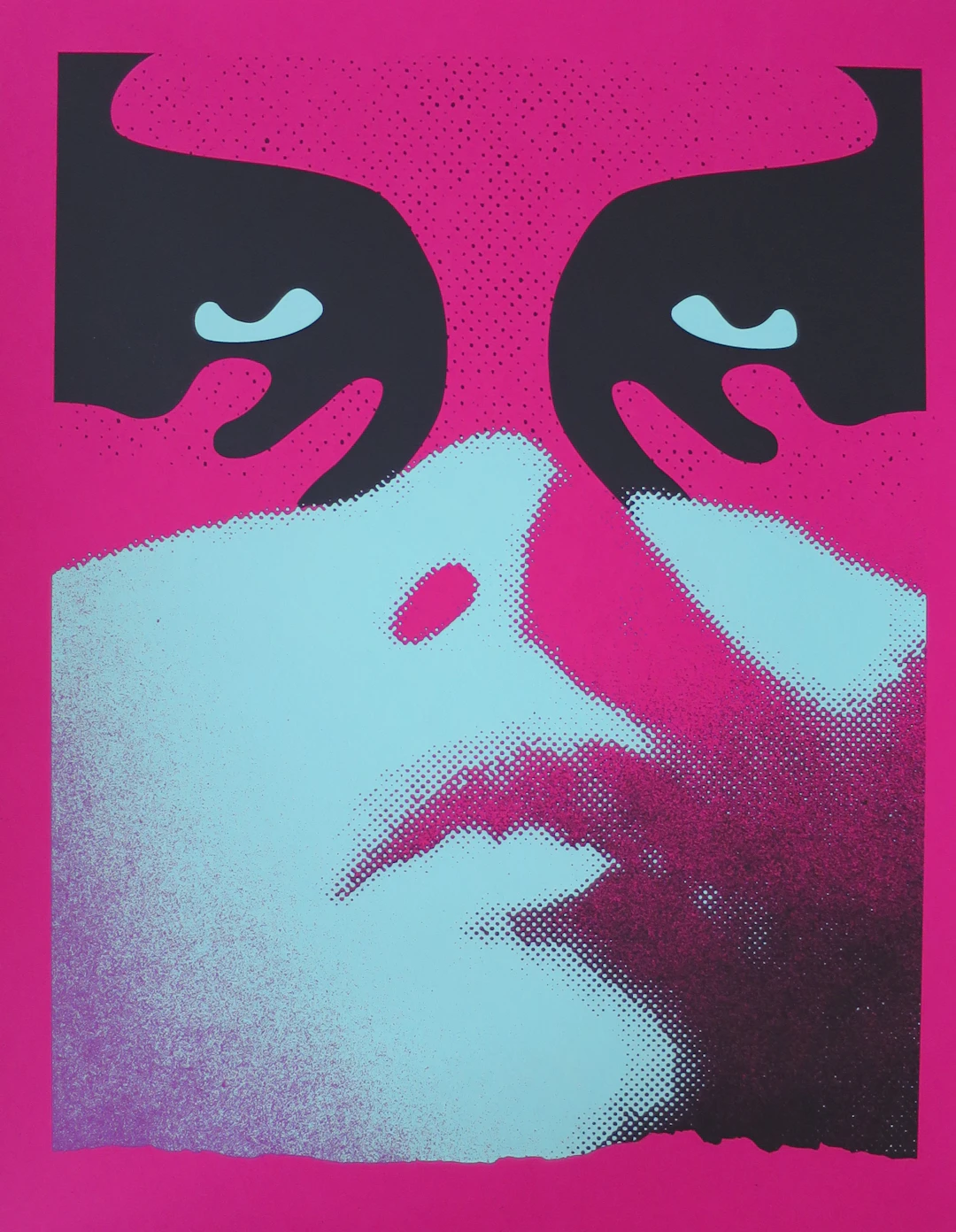 Shepard FAIREY (Obey) - ShadowPlay (Blue), 2019 - Sérigraphie signée au crayon