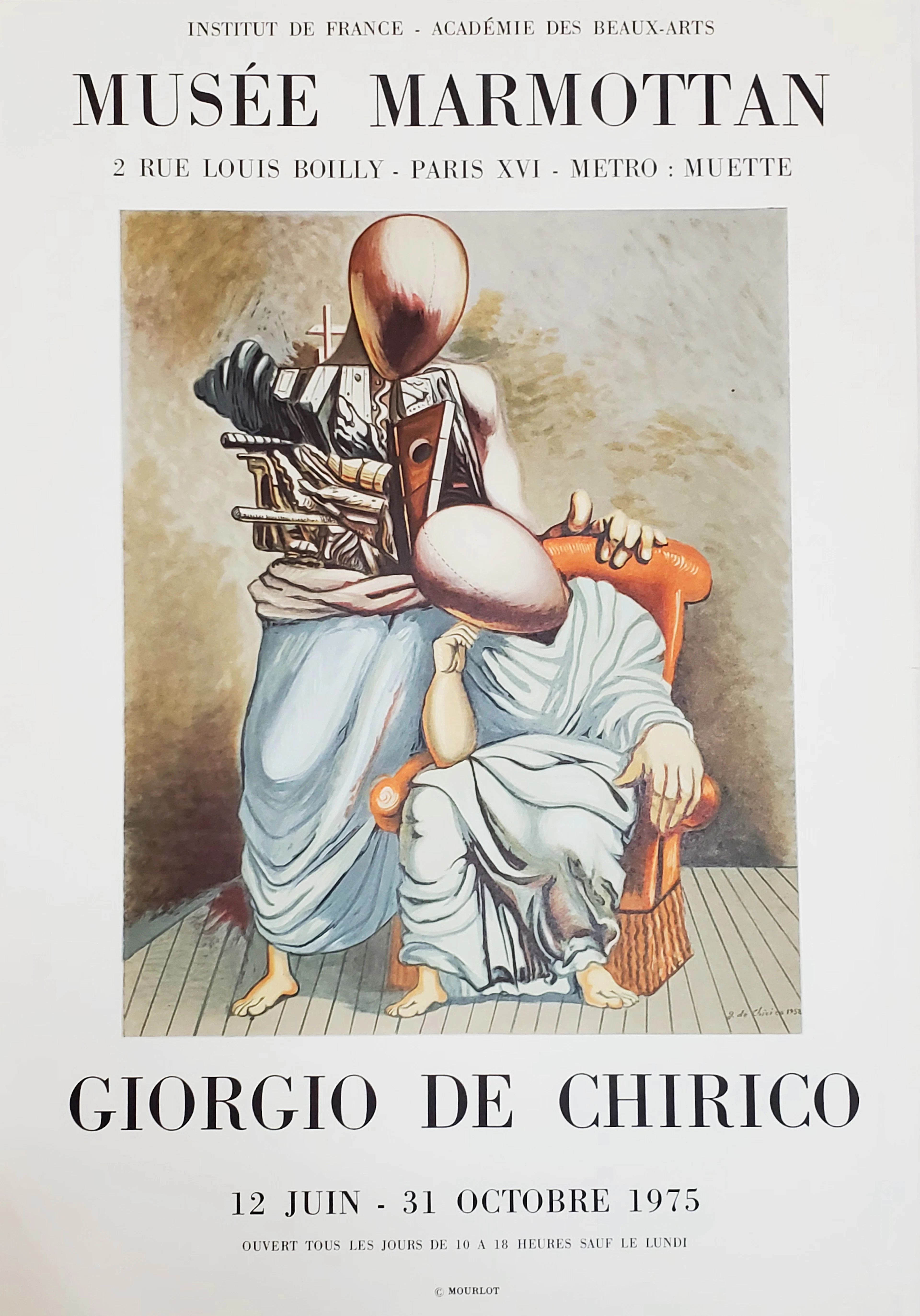 Giorgio De Chirico, affiche lithographique Marmottan, 1975