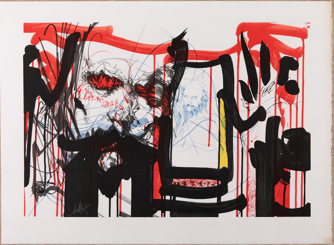 Raymond MORETTI : Les illuminations de Rimbaud : portrait - Lithographie