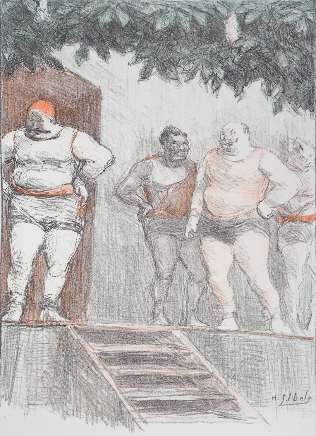 Henri Gabriel IBELS : Nageurs, 1897 - Lithographie originale signée