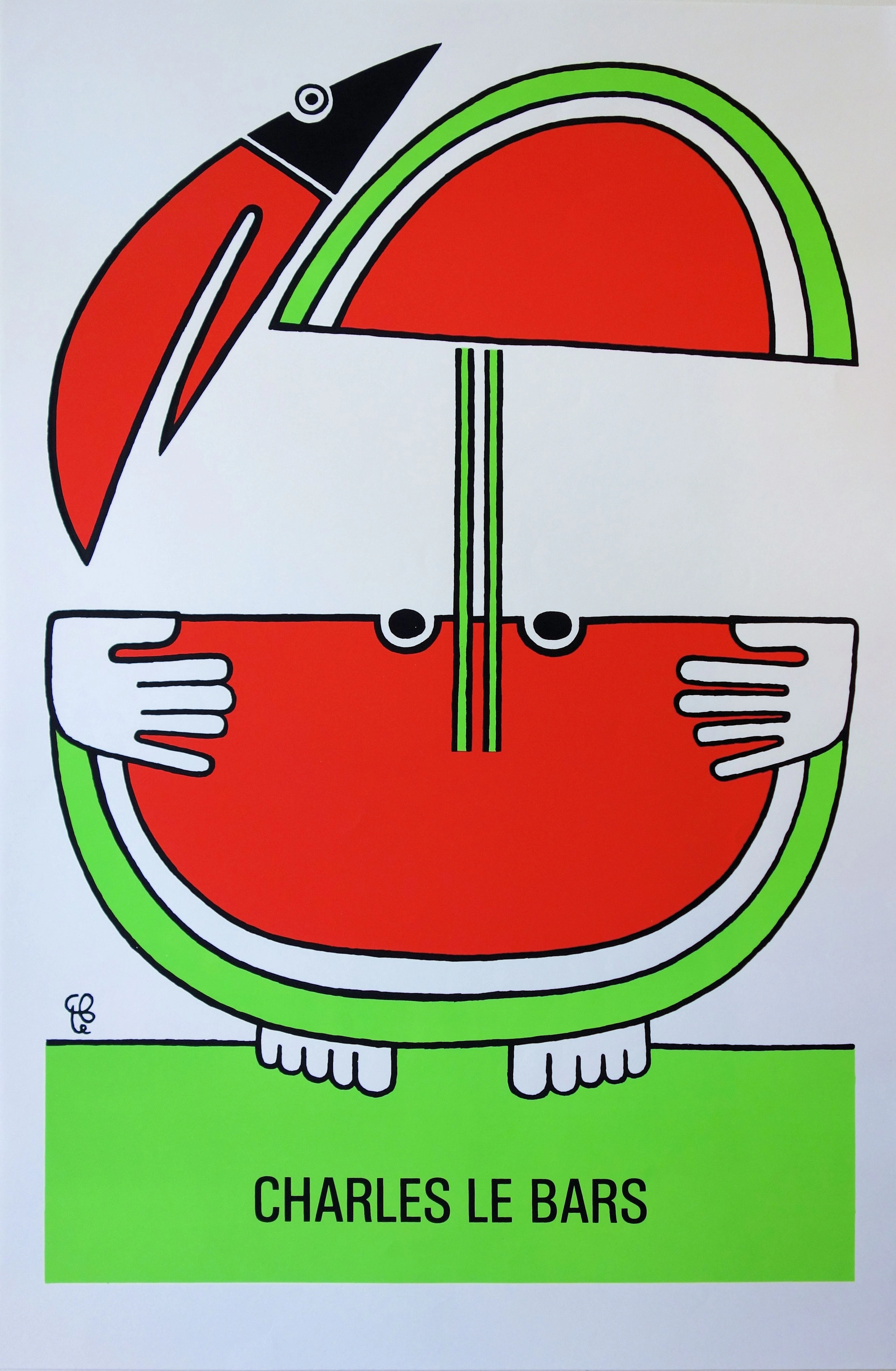 Charles Le BARS : Personnage sympathique et Toucan, Sérigraphie originale