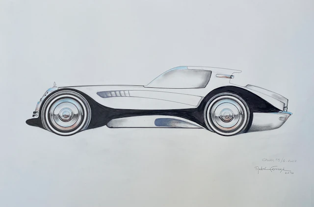 André Ferrand - Dessin « Citroën 15/6. 2027 » circa 2010