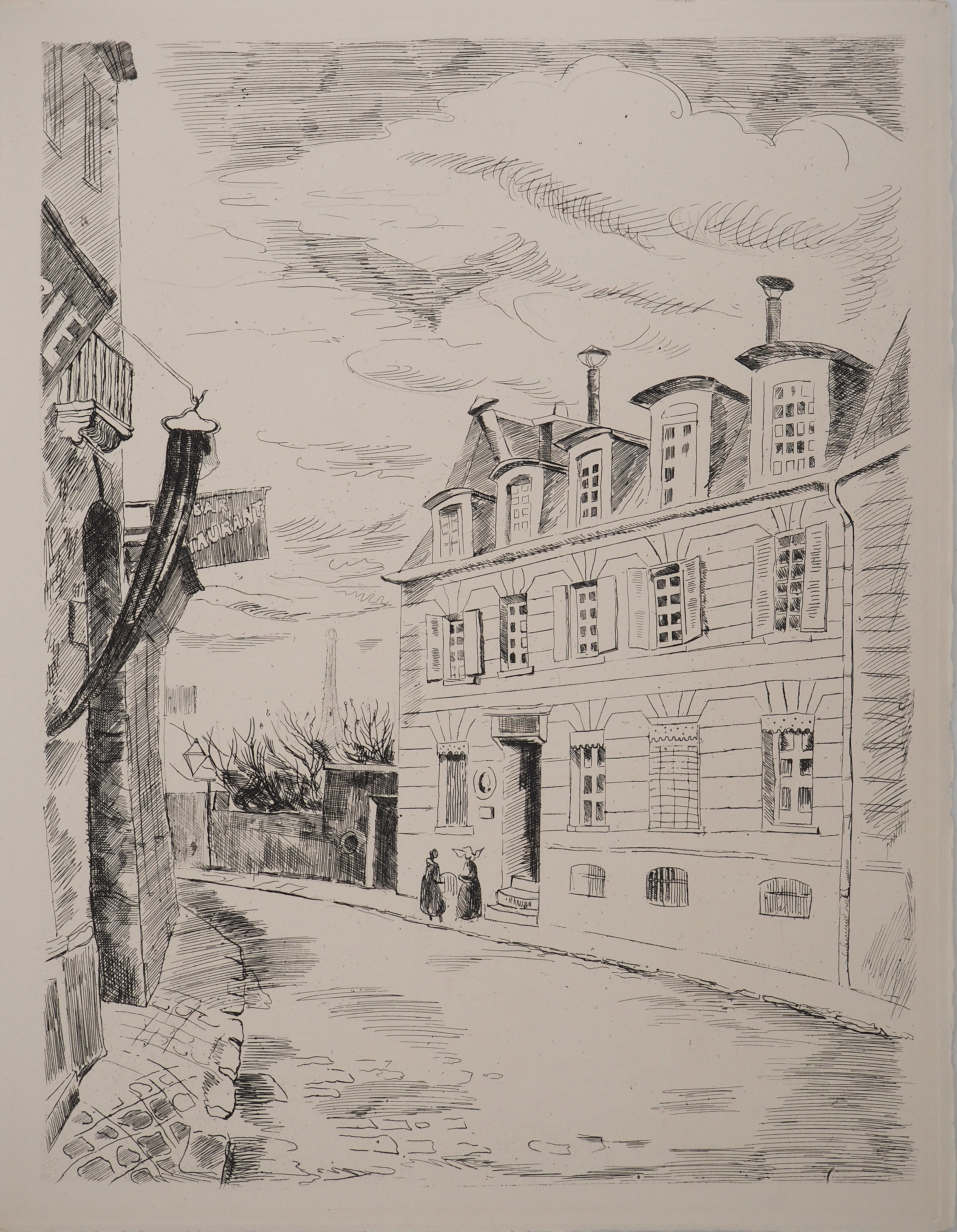 Edmond CERIA : Passy, Gravure originale signé