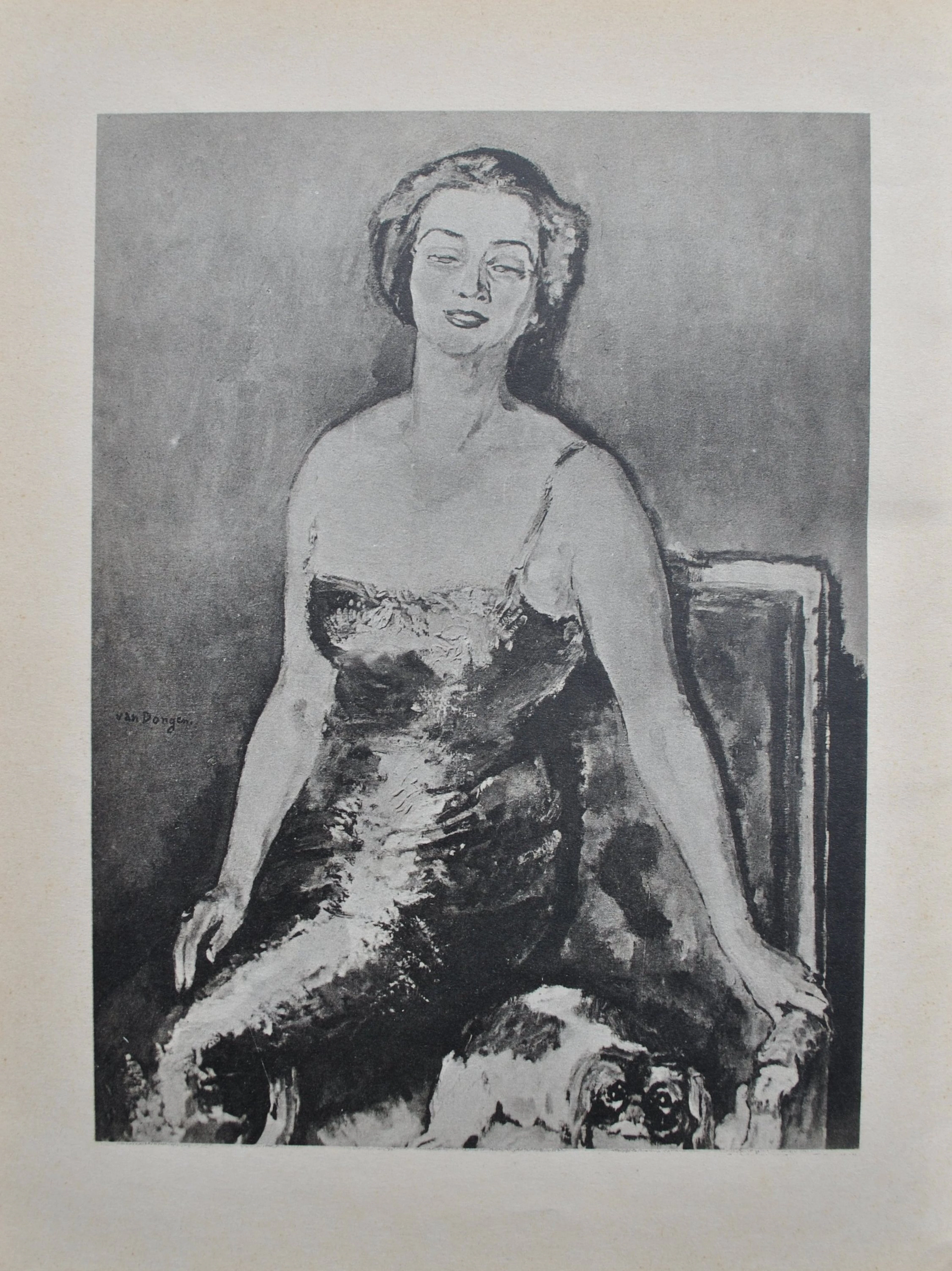 Kees VAN DONGEN : Elégante en tenue de soirée, Gravure signée