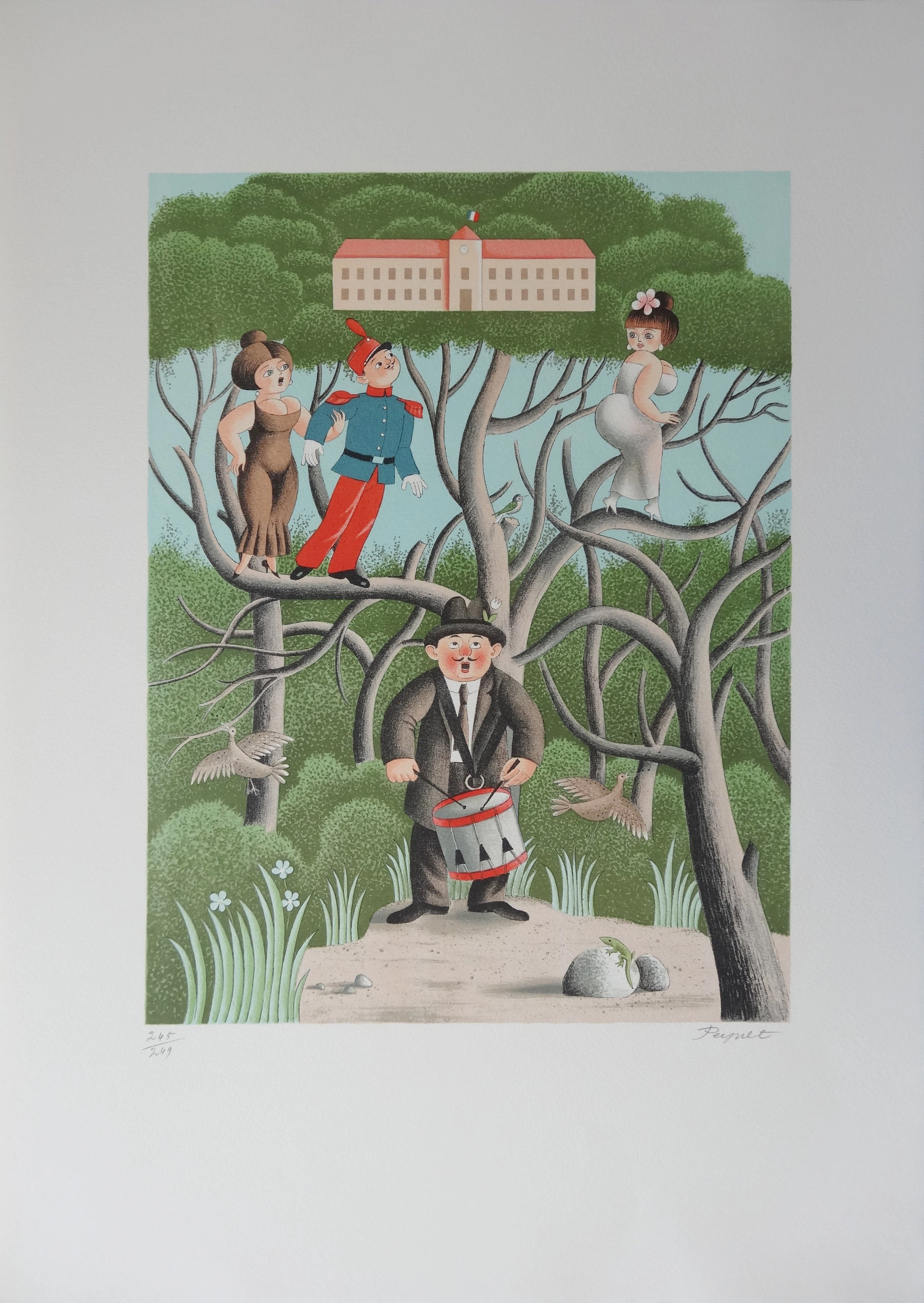 Raymond PEYNET - Nostalgies de caserne - Lithographie originale signée