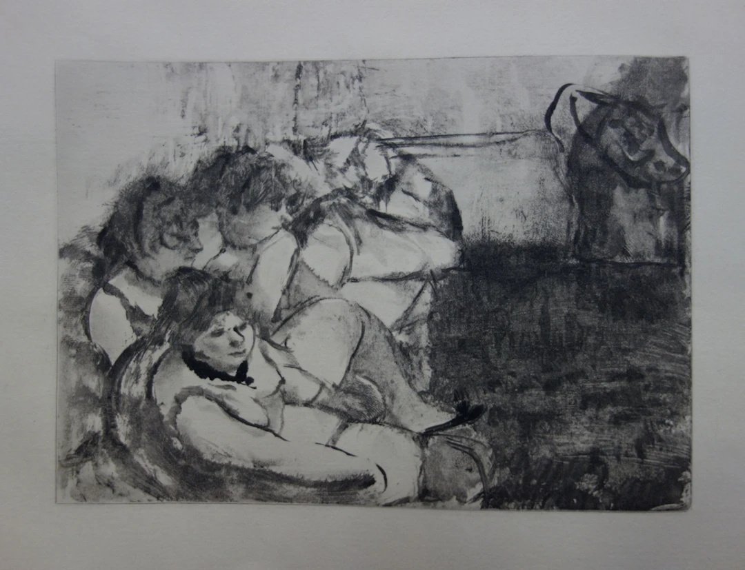 Edgar DEGAS (d’après) : Les filles alanguies - Gravure originale, 1935