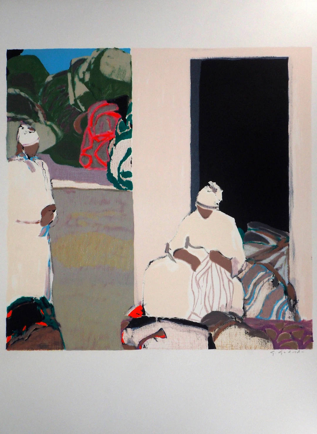 Gabriel GODARD : Les couturières - Lithographie originale signée
