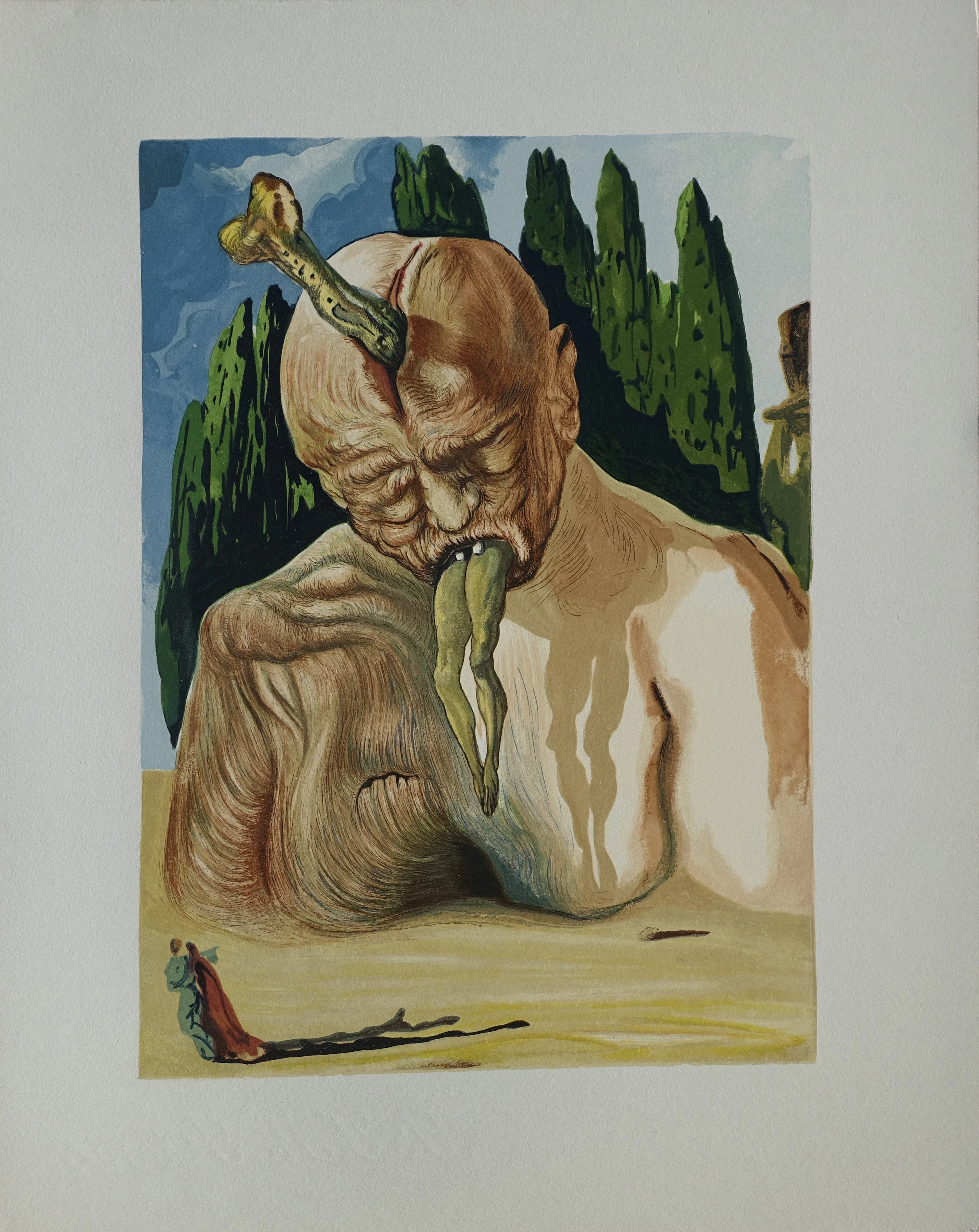 Salvador DALI : Le diable logicien, Bois gravé original